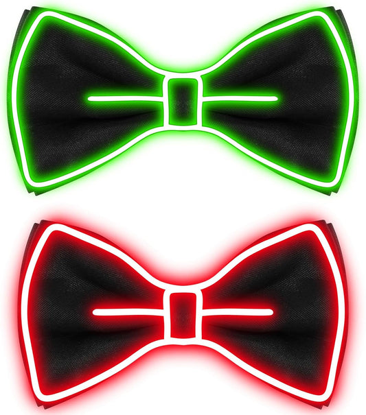 Hercicy Light up Bow Tie for Men LED Neon Bowtie Funny Ties Women Glow in the Dark Party Costume