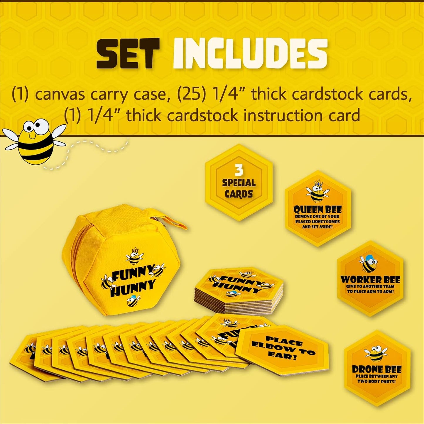 Squirrel Products Funny Hunny, The Zany Physical Challenge Party Game for Adults or Kids, Stretch & Twist Your Body to Collect Cards and Win