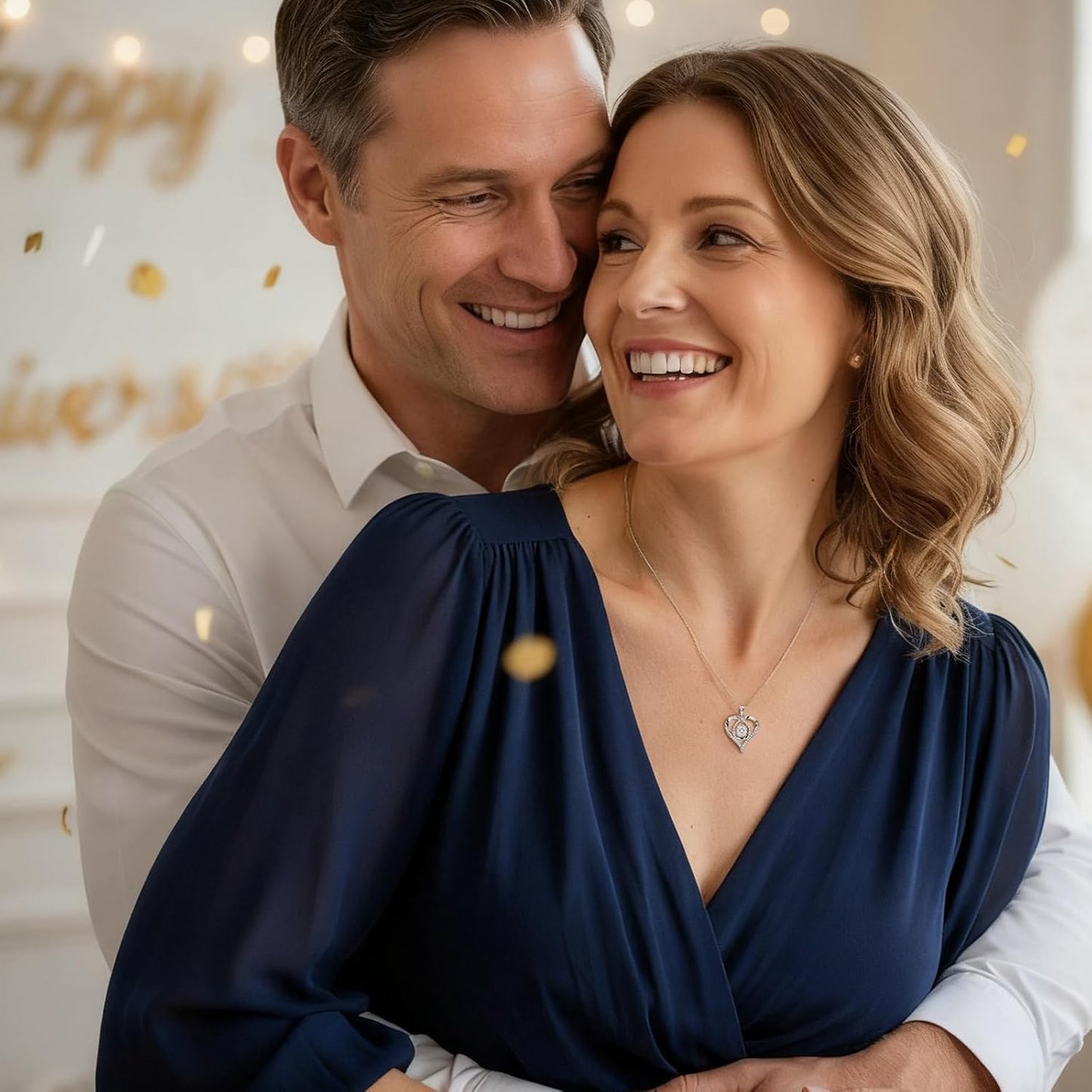 Heart Pendant Necklace for Her Moissanite Lab-Created Gem Jewelry for Women I Love You S925 Sterling Silver Gifts to Wife Girlfriend Mom Daughter Anniversary Birthday Christmas Valentines Day