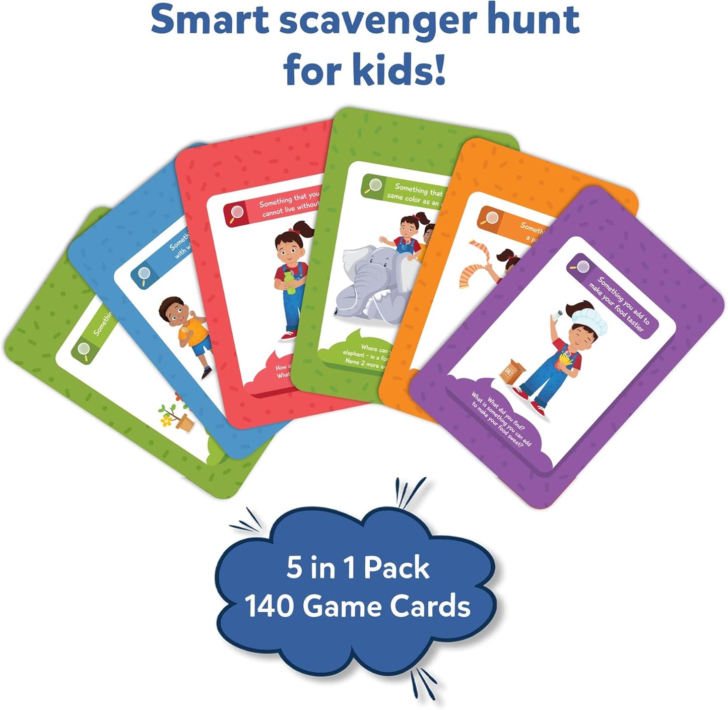 Skillmatics Scavenger Hunt Card Game - Found It 5 in 1 Megapack, Fun Family Game, 140 Cards, Search and Find, Learning & Travel Toy, Gifts for Kids, Boys, Girls, Ages 4, 5, 6, 7