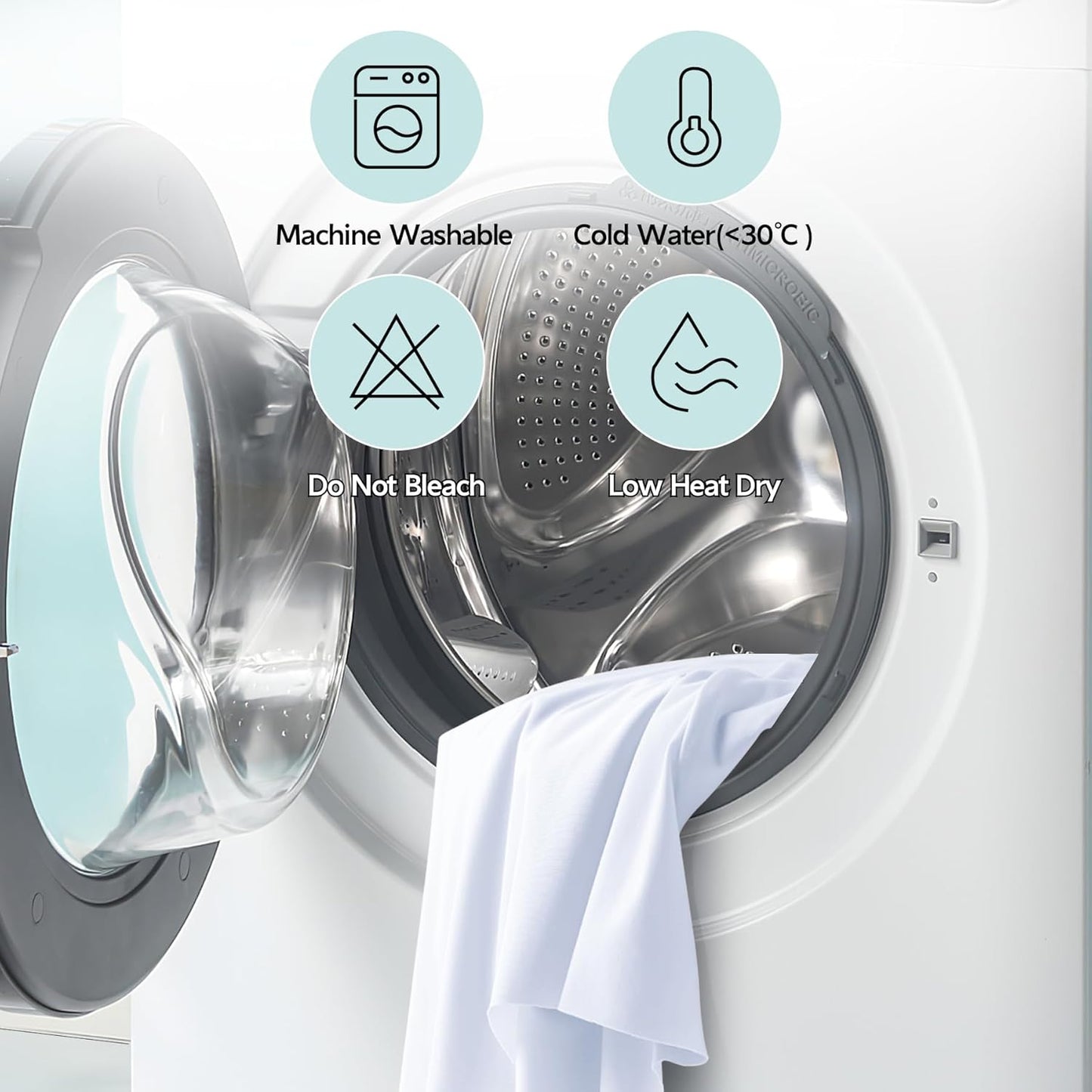 Outpain White Spandex Table Clothes for 6 Foot Rectangle Tables-12Pack 6FT Spandex Fitted Table Cover, Wrinkle Free Tablecloths with Skirt for Parties, Wedding, Birthday, Banquet, Festival