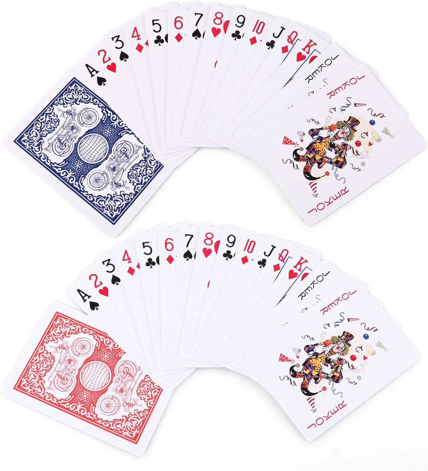 LotFancy Playing Cards, 2 Pack, Decks of Cards, Poker Size Standard Index, for Blackjack, Euchre, Canasta Card Game, Casino Grade Poker Cards, Blue and Red