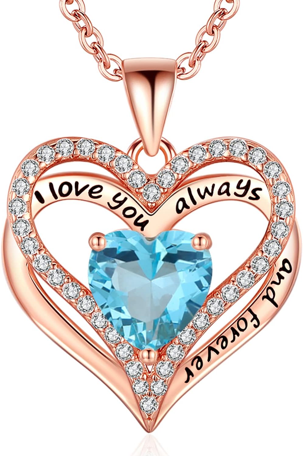 S925 Sterling Silver Necklace for Women, Wife Jewelry Rose Gold, Mom Birthday Valentines Mothers Day Gifts, Girlfriend Necklaces, Daughter Heart Jewel, Anniversary for Her