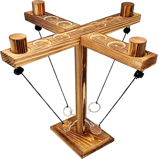 Ring toss Game for Adults,Yard Games,Wooden Rings for Ring toss,Outdoor Indoor Games,Bars Hook and Ring Game,Suitable for Camping,Party,Backyard Games.Adult Games for Game Night,