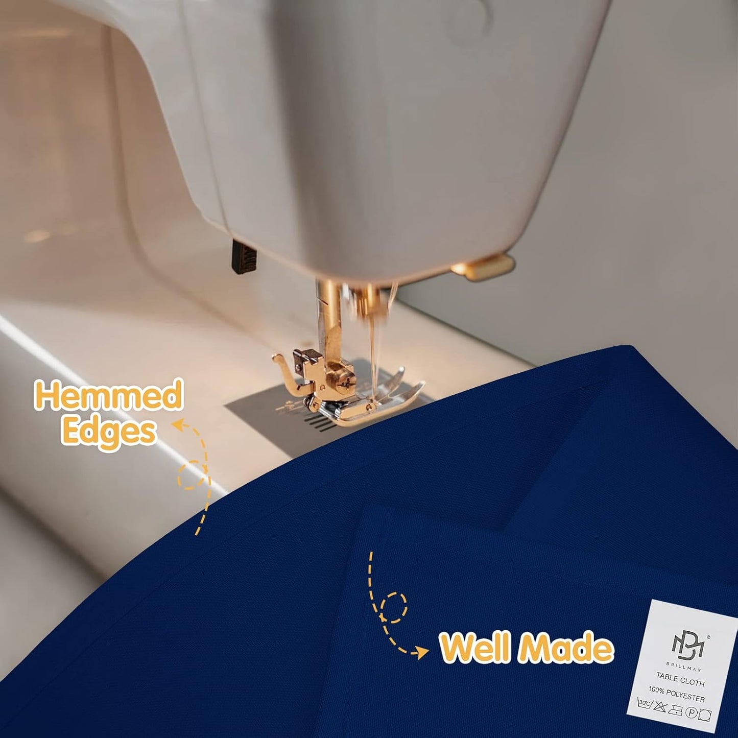 BRILLMAX 8 Pack Navy Blue Tablecloths for 6 Foot Rectangle Tables 60 x 102 Inch - 6ft Rectangular Bulk Linen Polyester Fabric Washable Cloth Cover for Wedding Reception Banquet Birthday Party