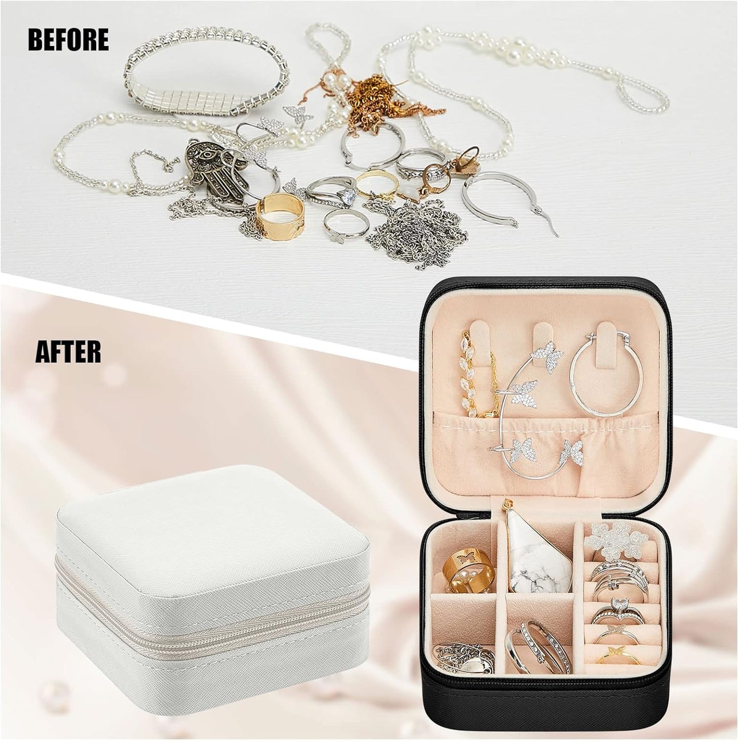 Taiyin 12 Pcs Travel Jewelry Case Bridesmaid Gift Boxes Bulk Travel Jewelry Case Small Jewels Organizer Mini Accessories Ornaments Storage for Women Girls Wedding Bridesmaids Gifts