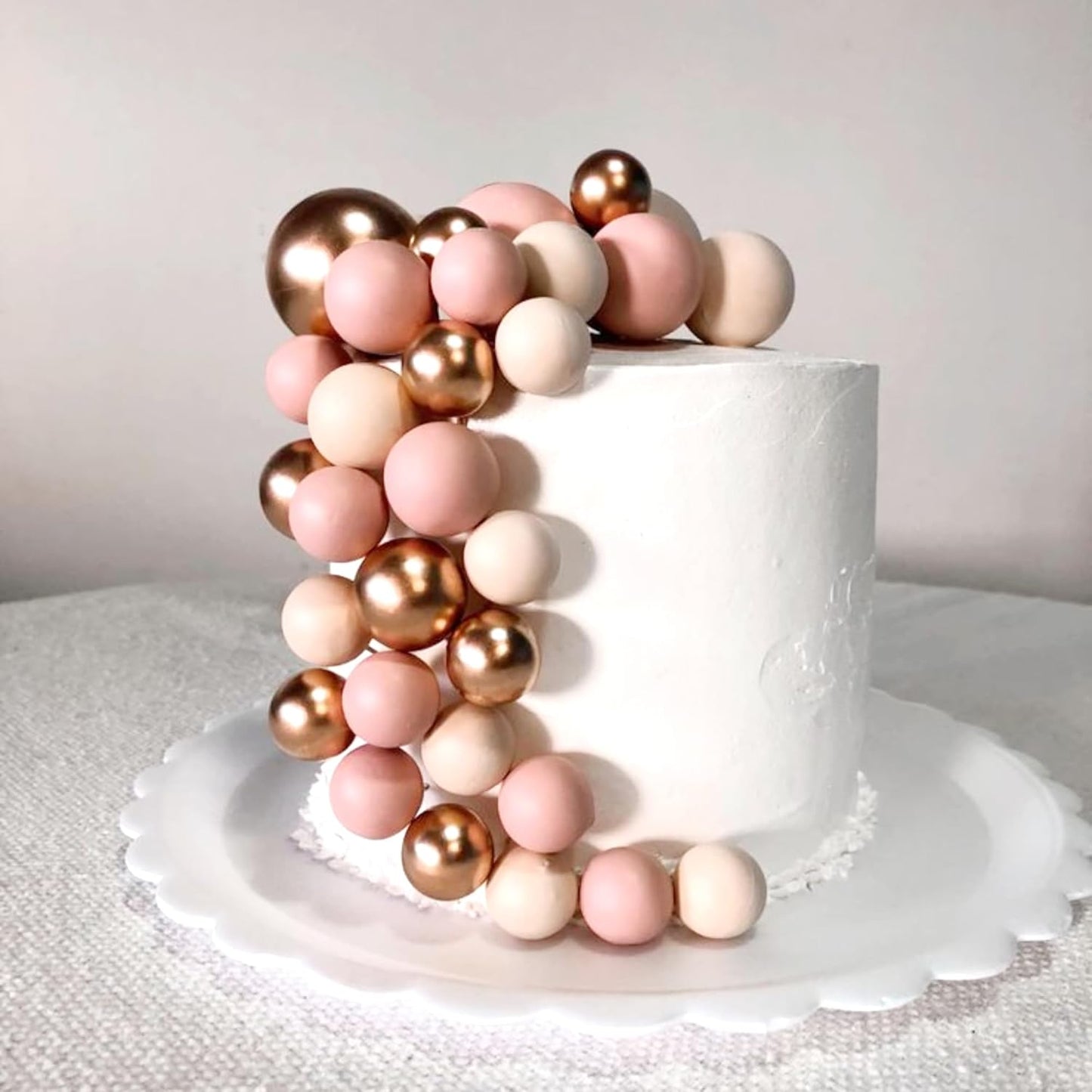 36 Pack Balls Cake Topper Decorations Foam Balloons Cake Decorations Sticks Mini Balloons Cake Toppers Balls Cake Picks for Baby Shower Wedding Anniversary Birthday Party Decorations Pink Gold