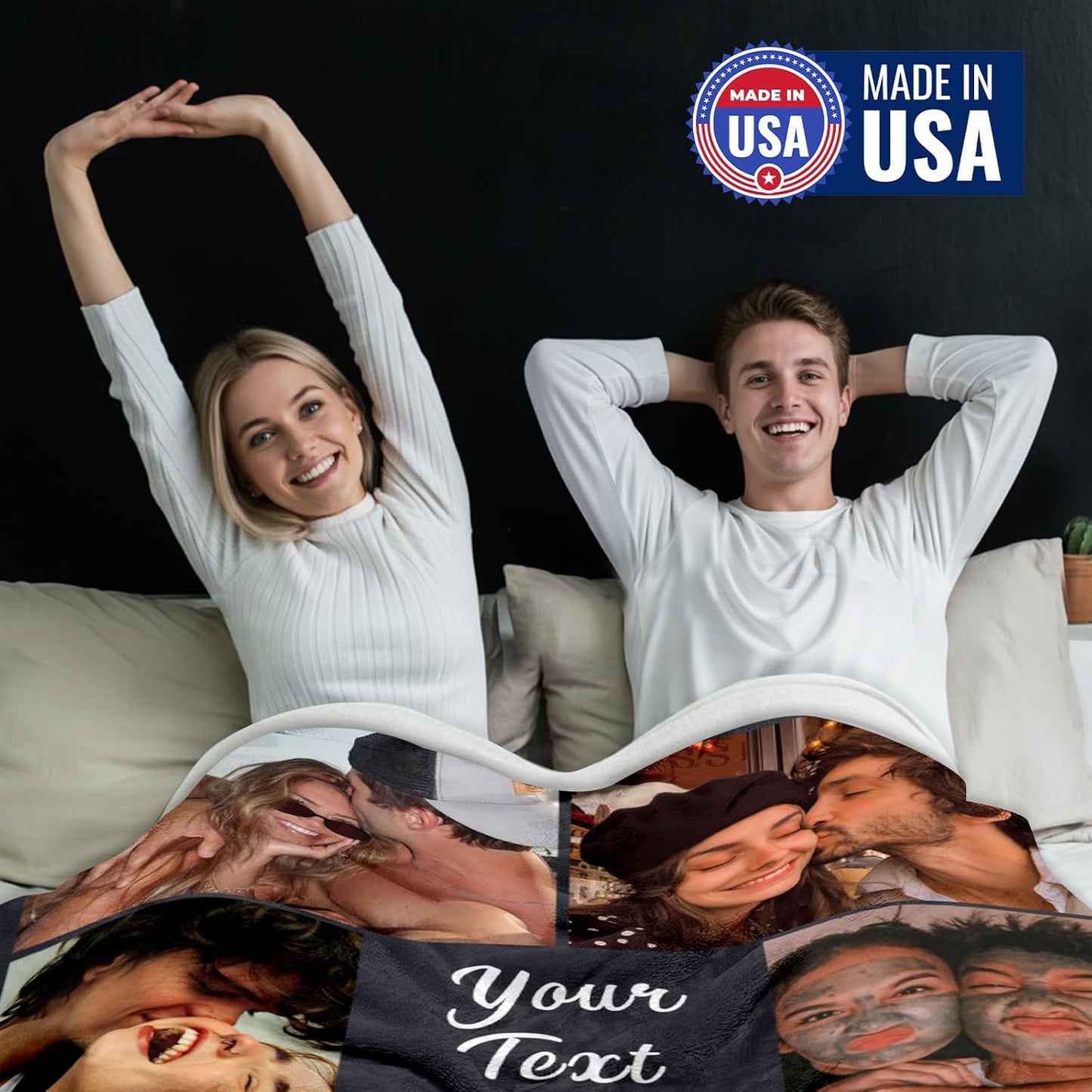 Yofair Ships Next Day, Custom Blanket with Picture Anniversary Wedding Gifts for Women Men Personalized Photo Blankets I Love You Couple Gift for Boyfriend Girlfriend Wife Husband