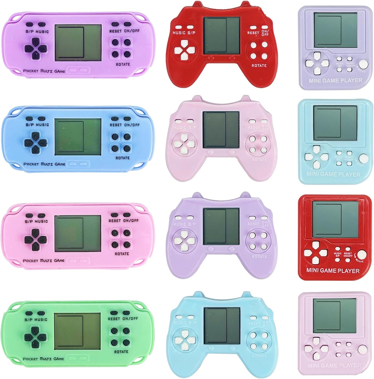 12 Pcs Video Game Party Favors, Mini Video Games Keychain, Gamer Birthday Party Decorations, Gamer Party Favors for Kids 8-12, Classroom Prizes, Goodies Bags Stuffer, Backpack-Macaron color