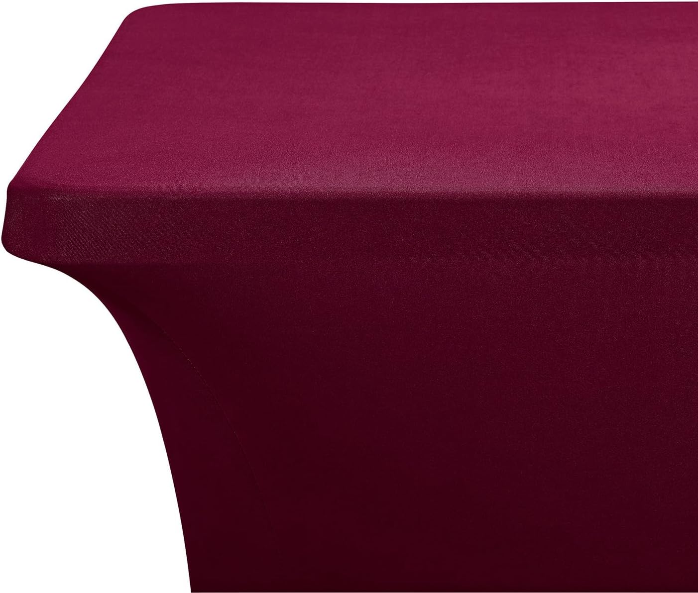 LZY Spandex Table Covers 6 Feet, Stretch/Fitted Table Covers for 6 Feet Folding Table, Rectangular Spandex Table Cloths for Wedding Party or Event (6FT-2PCS, Burgundy)