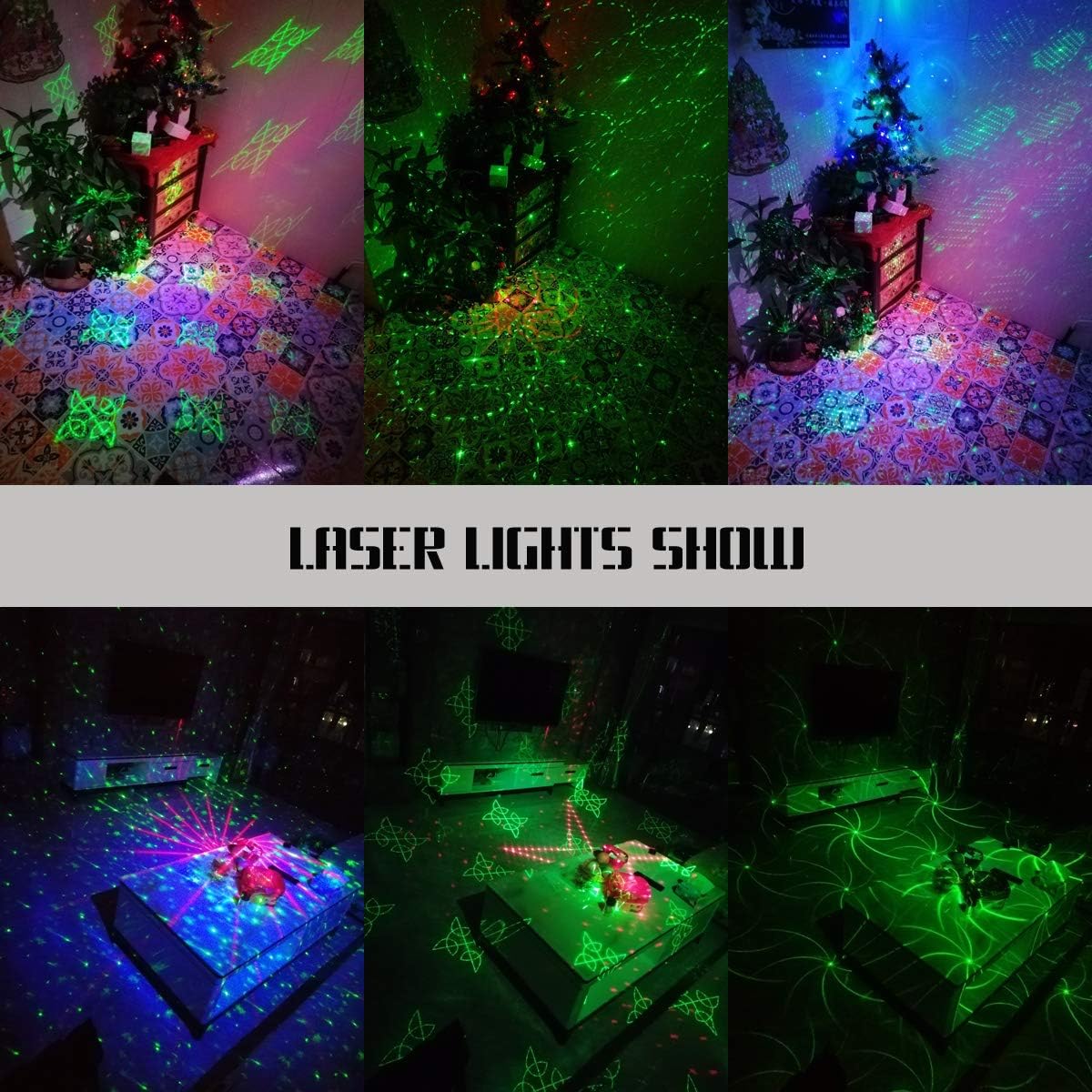 Laser Lights Show Projector - Sound Activated Strobe & Disco Ball DJ Lights for Christmas, Halloween, Glow Party Decor