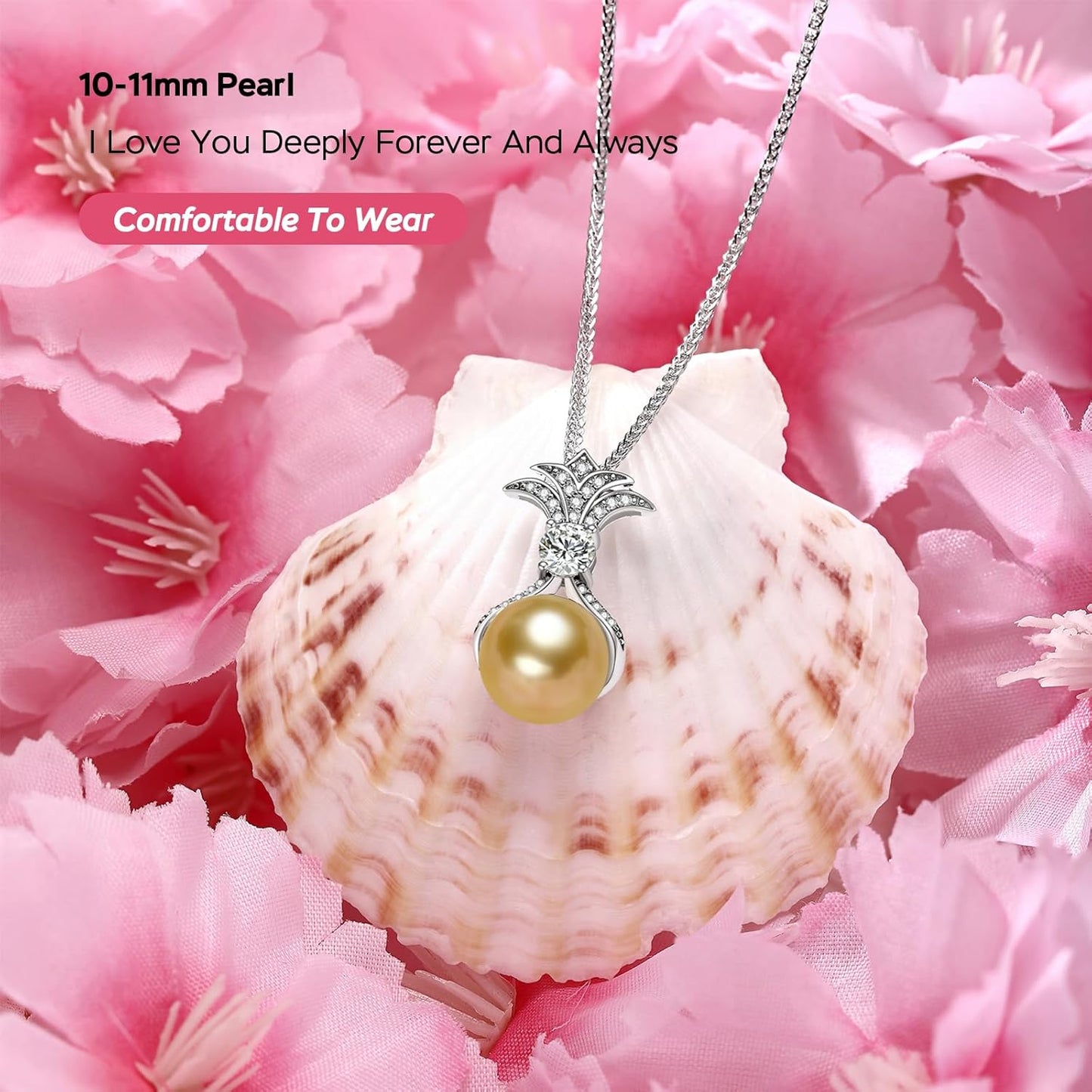 Gifts for Wife Women Anniversary -Pearl Necklace -Mom Girlfriend Her Fine Jewelry Mothers Day Valentines Christmas Birthdays Gift