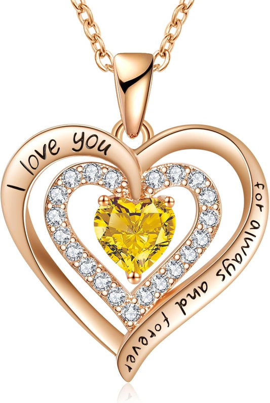 REDBEE Necklaces for Women Birthstone Heart Necklace Jewelry for Wife Girlfriend Woman Necklace