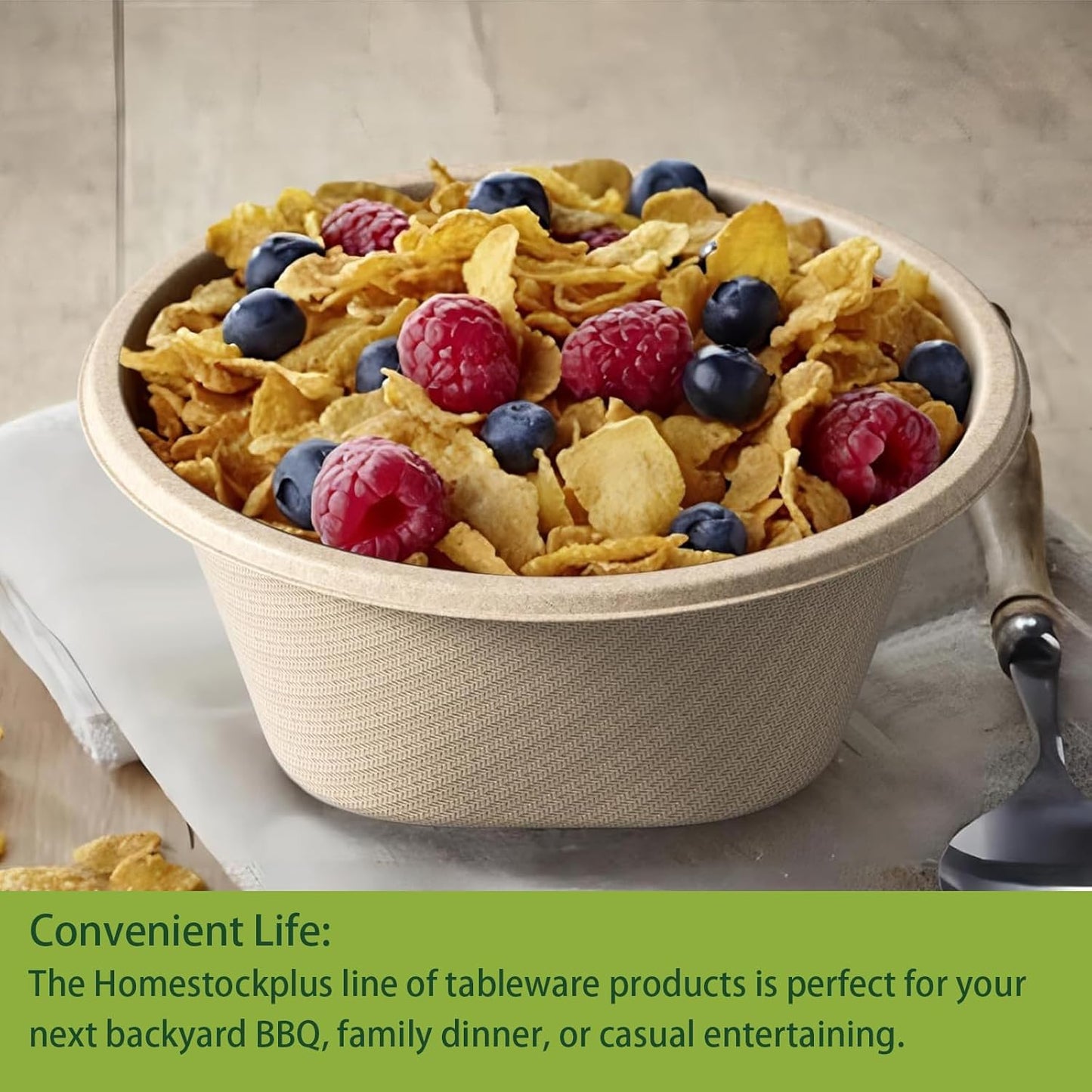 Homestockplus 32 Oz Deep Disposable Bowl, Paper Bowls Disposable Heavy Duty Compostable Bowls, Eco-friendly Sugarcane Bagasse Biodegradable Bowl for Soup, Salad, Dessert [50 Pack]