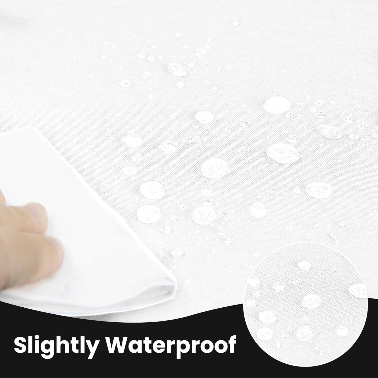 Ascoza 2 Pack Fitted Tablecloth for 4 Foot Rectangle Tables 48 x 24 Inch White Table Covers Water Resistant Polyester Table Cloth for Wedding,Parties,Display, Trade Show (White)