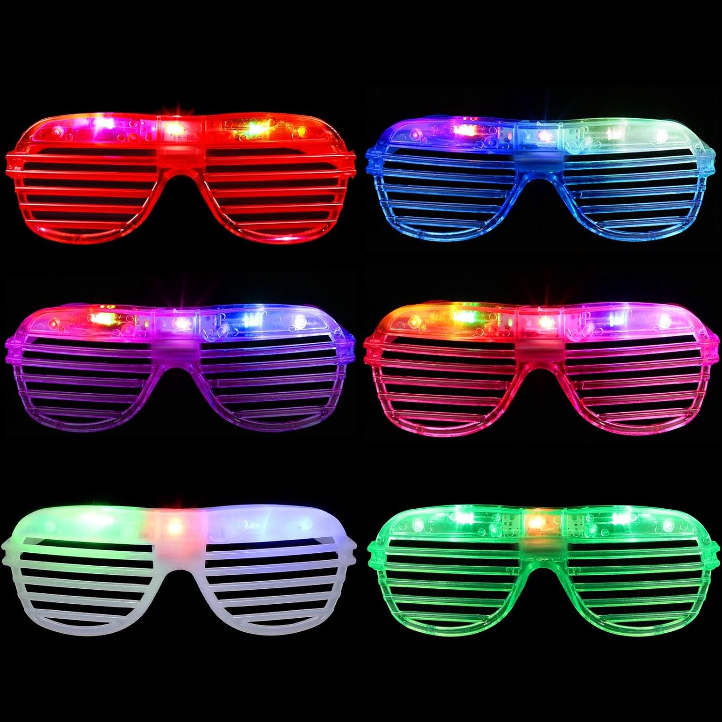 Honoson Halloween 120 LED Glasses Light up Glasses Glow in The Dark Party Supplies Neon Flashing Glow for Halloween