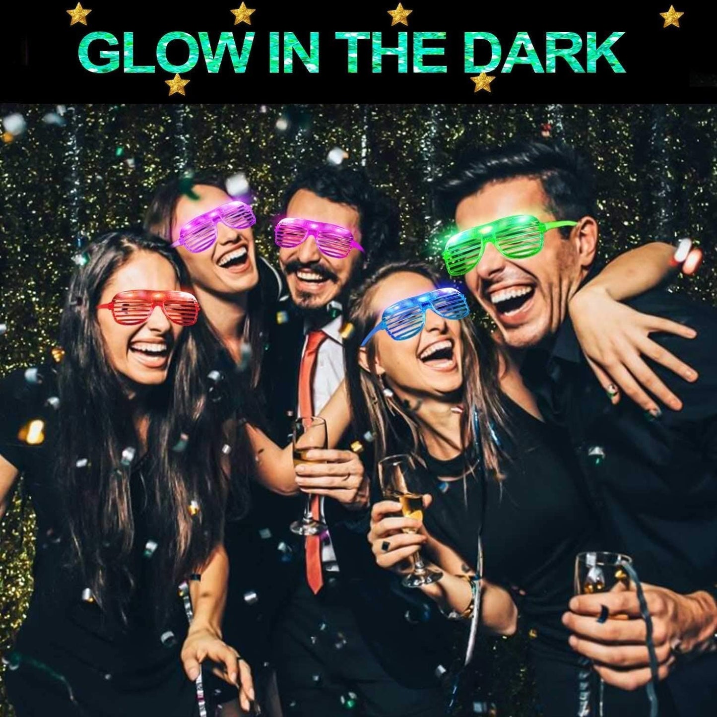 20 Pack LED Glasses Party Favors Light Up Glasses, Glow In The Dark Party Supplies Accessories for Adult, Glasses Neon Sunglasses Birthday Wedding Pool Helloween Back to School Party Favors