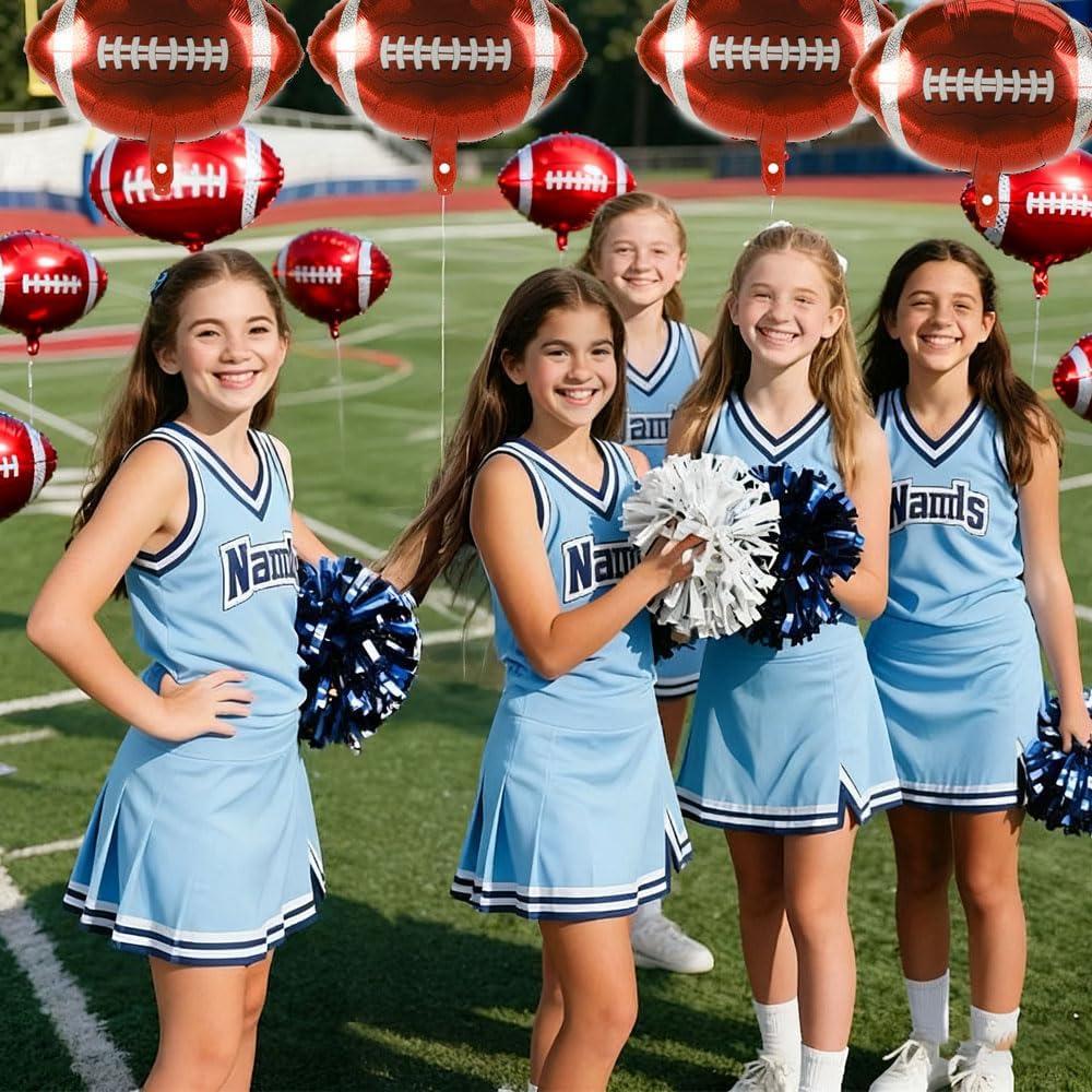 12 PCS 18 Inch Football Balloons Birthday Party Favors Supplies Rugby Ball Balloons Football Themed Party Decorations Large Giant Sports Balloon Superbowl Christmas Mylar Foil Helium Aluminum Balloon