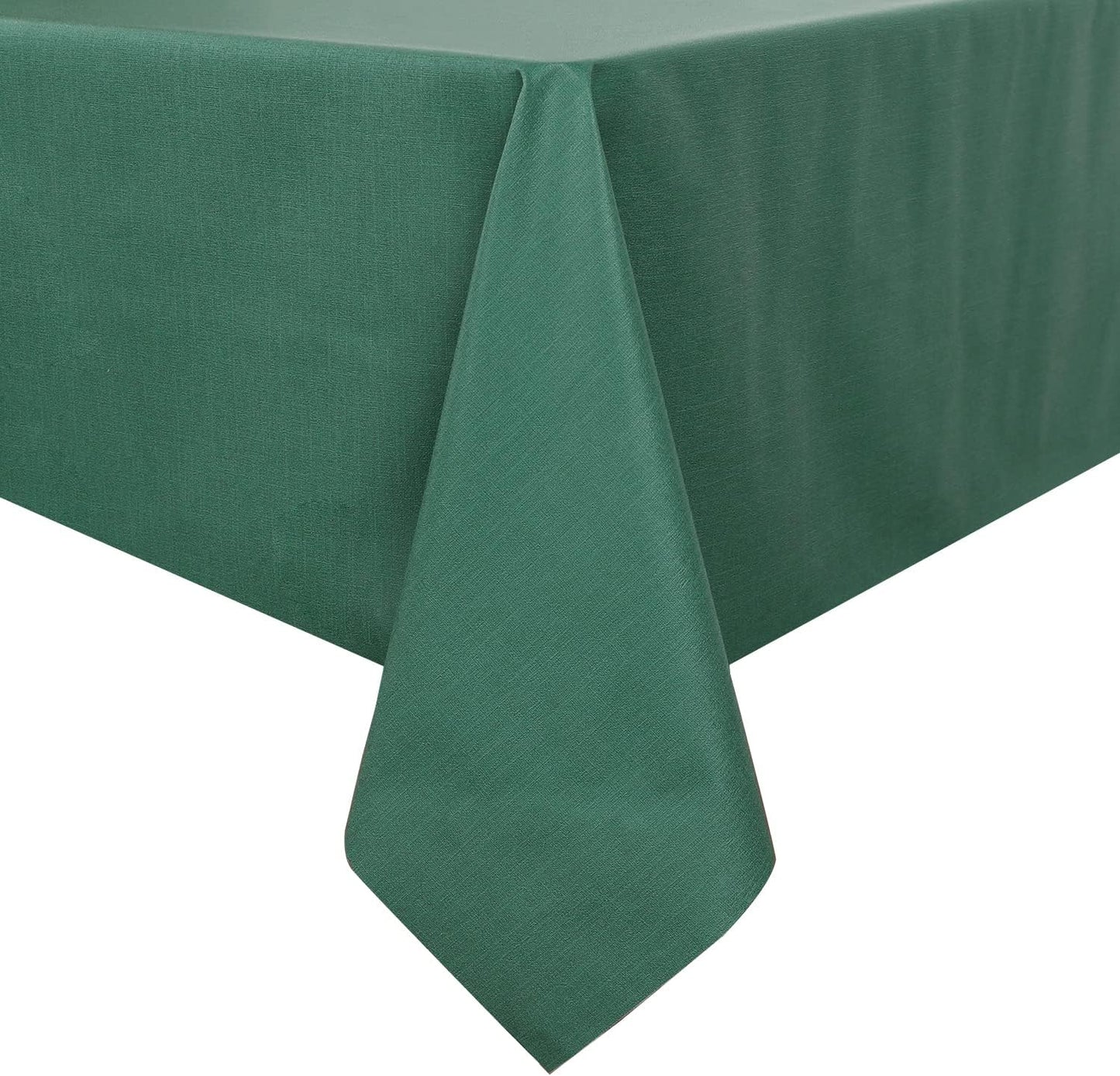 Romanstile Christmas 100% Waterproof PVC Tablecloth, Square Oil Spill Proof Stain Resistant Vinyl Table Cloth, Wipe Clean Plastic Table Covers for Kitchen/Dining/Parties - 54 x 54 Inch, Dark Green