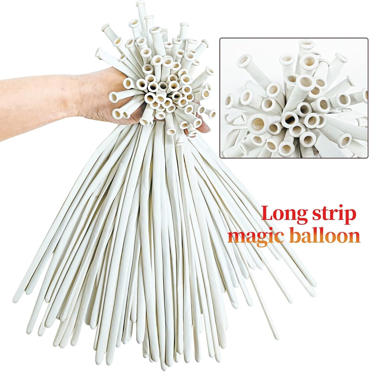 KAWKALSH 260 Balloons White Twisting Animal Balloon Thickening Latex Modeling Long Magic Balloon for Animal Model Skinny Clown Christmas Birthday Wedding Party Garland Decorations 100pcs