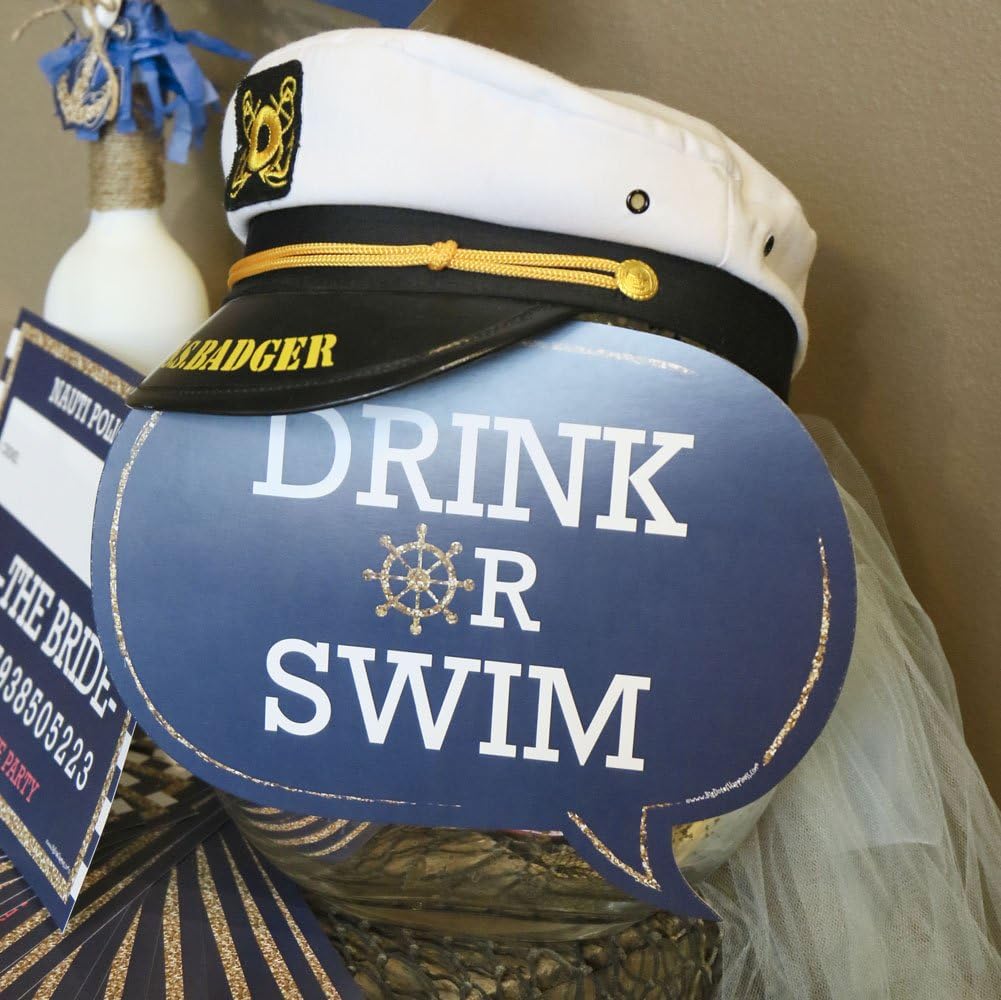 Big Dot of Happiness Funny Last Sail Before The Veil - Nautical Bridal Shower and Bachelorette Party Photo Booth Props Kit - 10 Piece