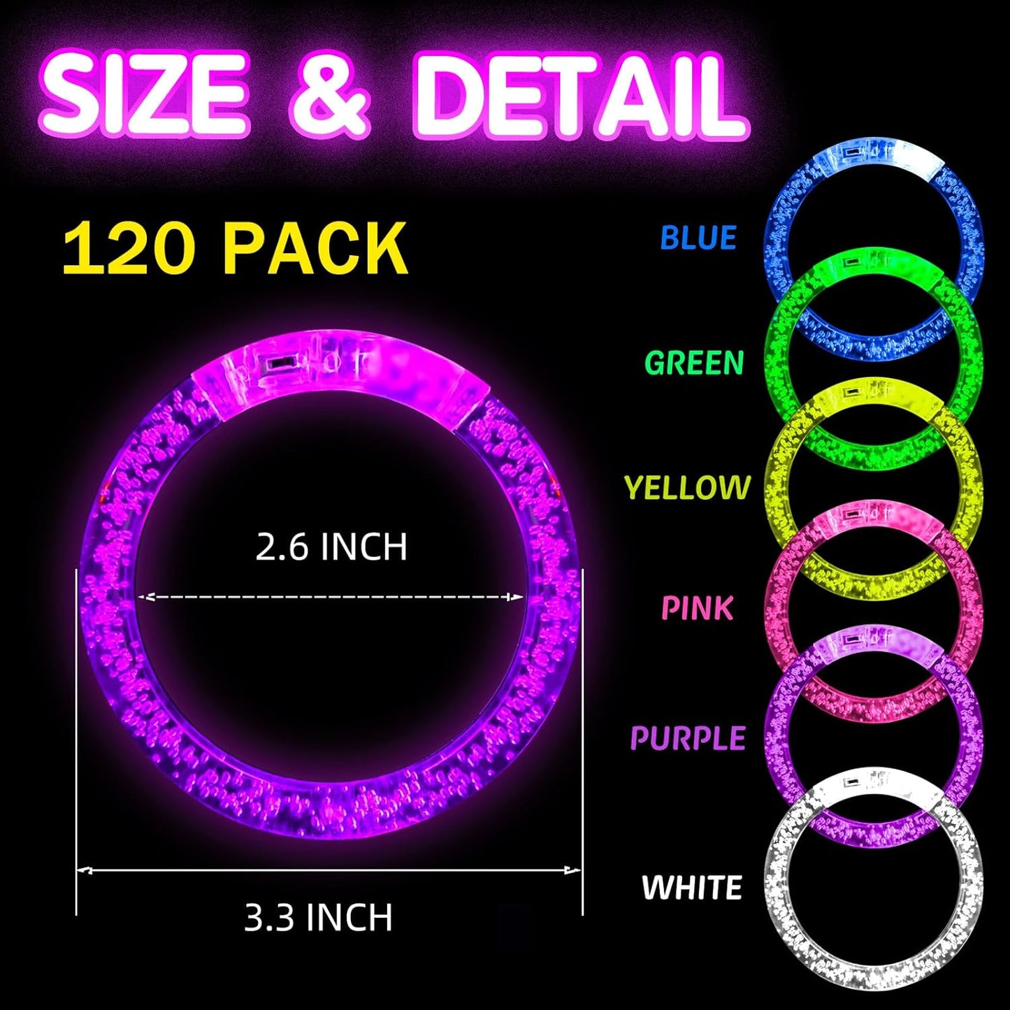40 PCS Led Glow Sticks Bracelets Glow In the Dark Party Supplies, Light Up Bracelets for Kids Adults, Party Favors for Christmas, Halloween, New Year Party Light Up Toys Gifts (40)
