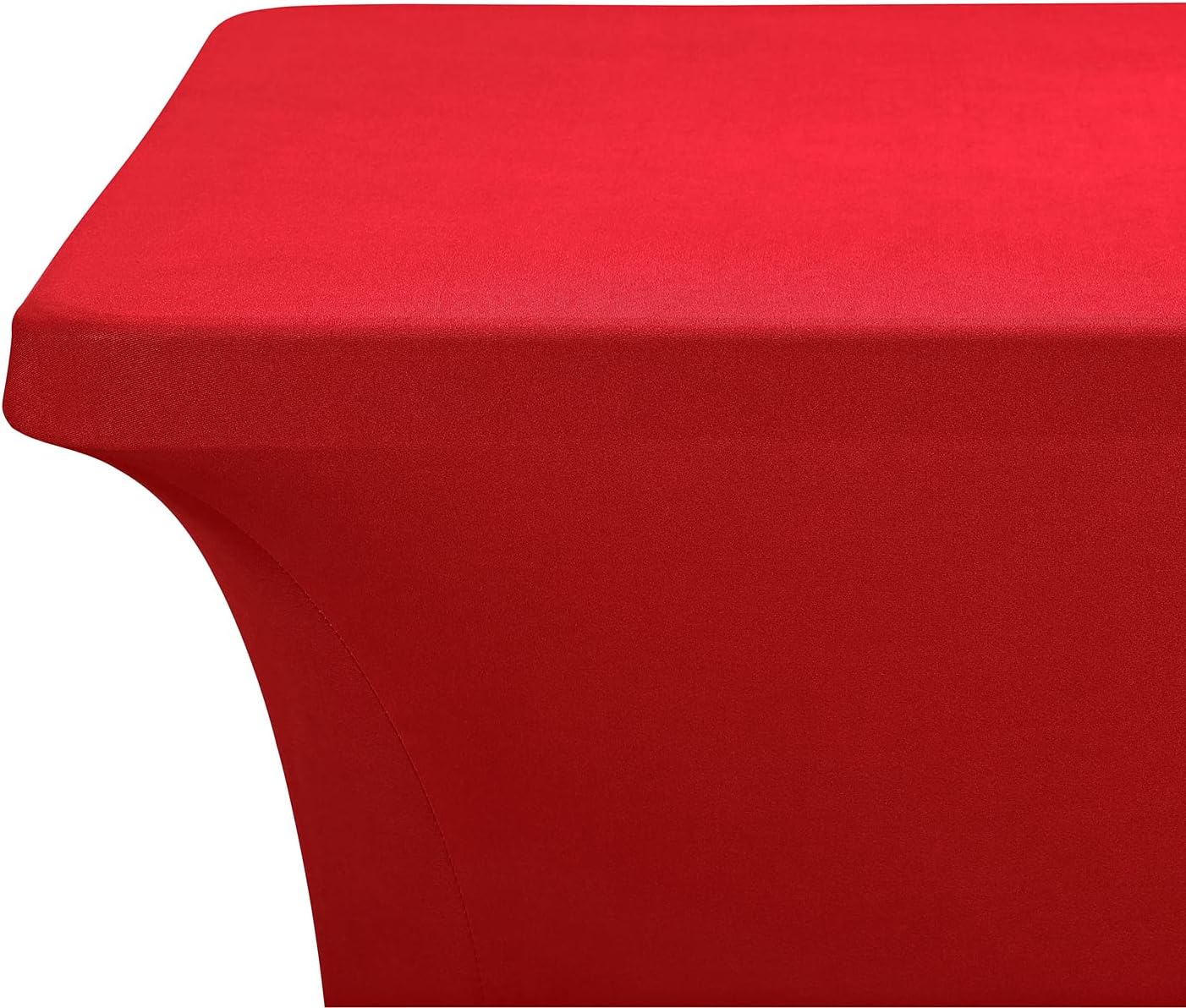 LZY Spandex Table Covers 6 Feet, Stretch/Fitted Table Covers for 6 Feet Folding Table, Rectangular Spandex Table Cloths for Wedding Party or Event (6FT-2PCS, Red)