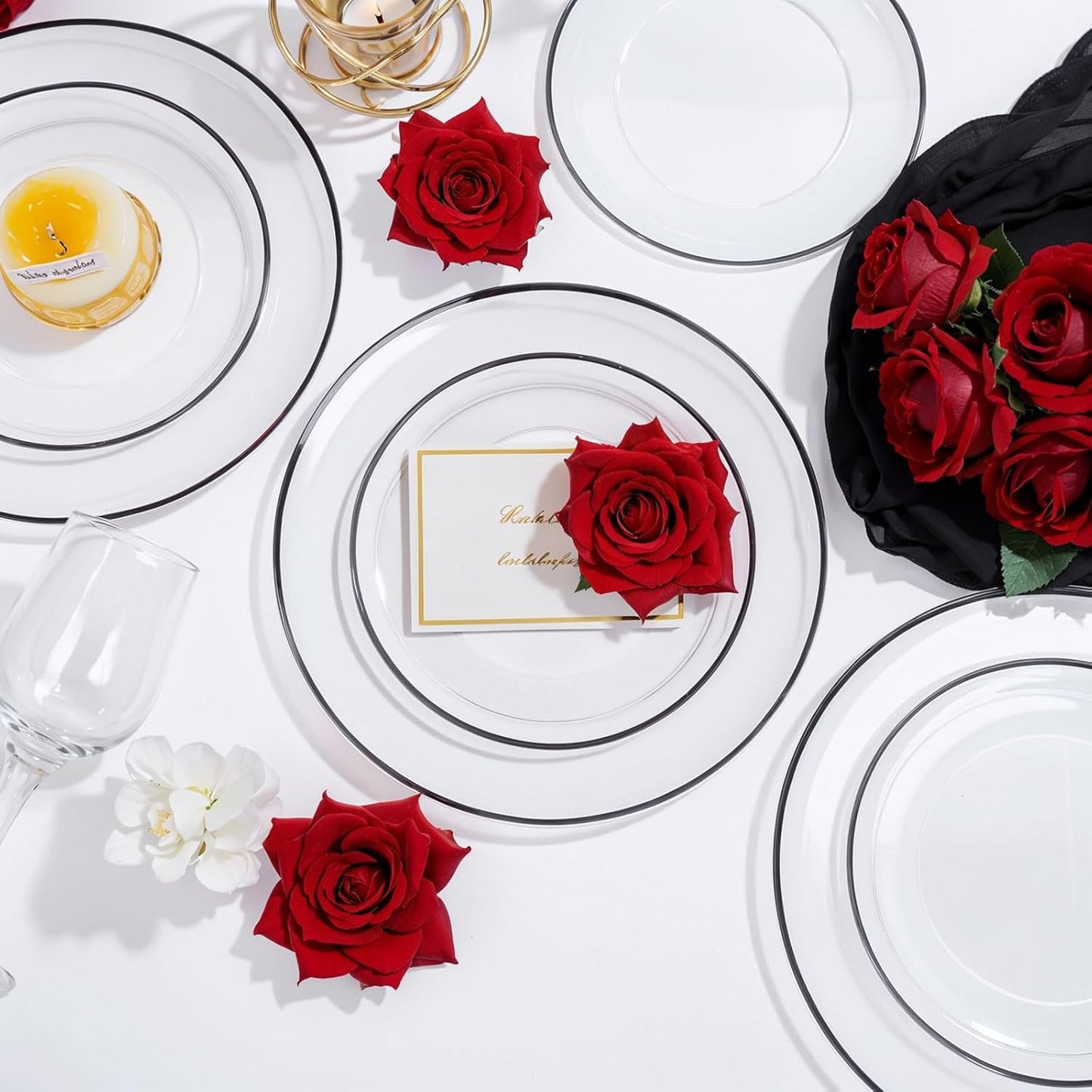 LIYH 120 Pcs Black Plates Disposable Heavy Duty Disposable Plates for Party Halloween Plate Including 60 Dinner 10.25" & 60 Dessert Plate 7.5" Halloween Decor