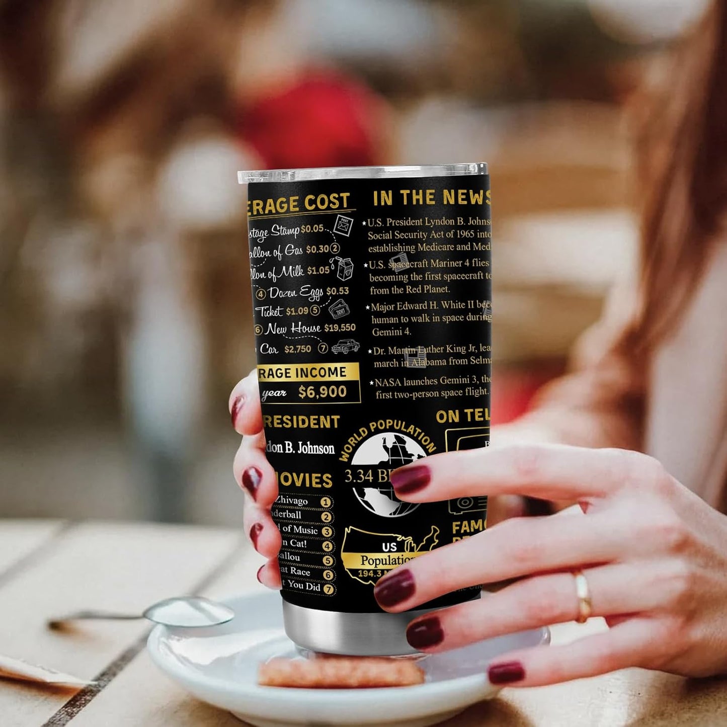 Happy 60th Anniversary Wedding Gifts for Men Women 60th Anniversary Tumbler 60 Years Wedding Gifts for Couple Wife Husband Back in 1965 Stainless Steel Vacuum Insulated Tumbler 20 oz