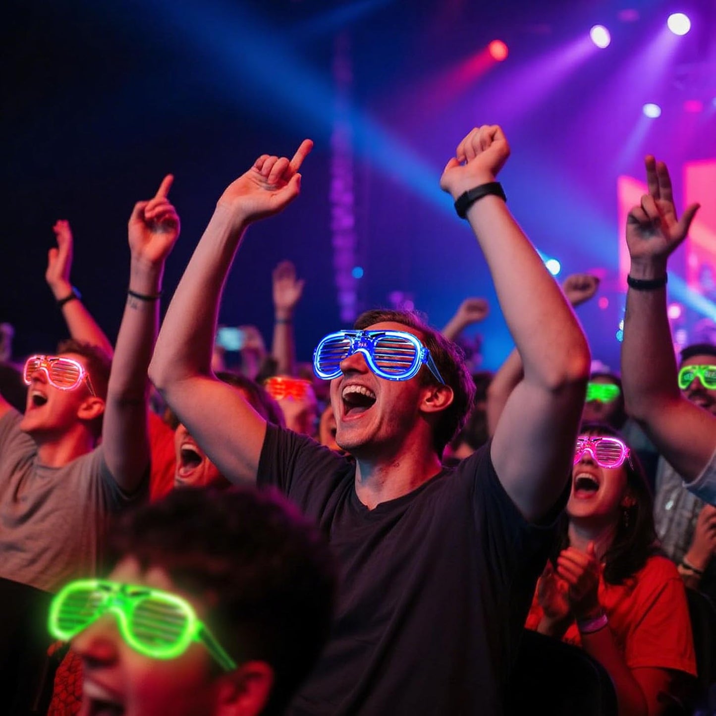 LovesTown 20PCS LED Glasses Party Favors, Glow In The Dark Party Supplies Accessories for Adult New Years Eve Wedding Birthday, Great prize for School Contest