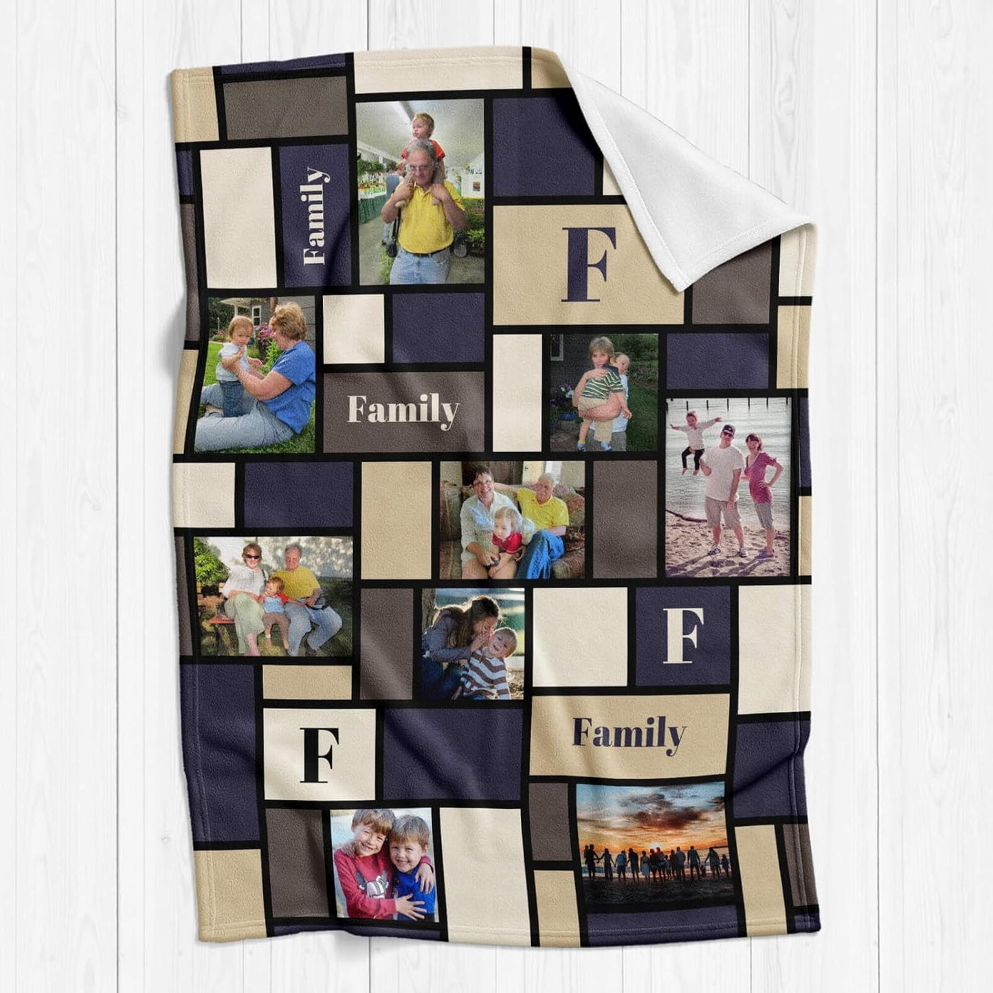 Custom Blankets with Photos Text, Customized Gifts for Family, Personalized Blanket Customized Throw Blankets with Photos, Gifts for Mom Dad Grandma Grandpa Aunt Uncle on Birthday Wedding Christmas
