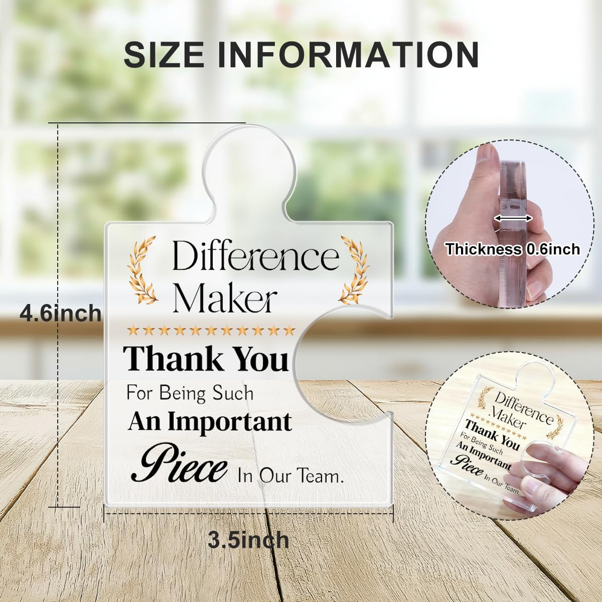 Team Gifts for Employees, Thank You Appreciation Gift for Coworkers Colleagues Employees, Best Team Ever Gifts Difference Maker Acrylic Puzzle Piece Plaque Office Decor
