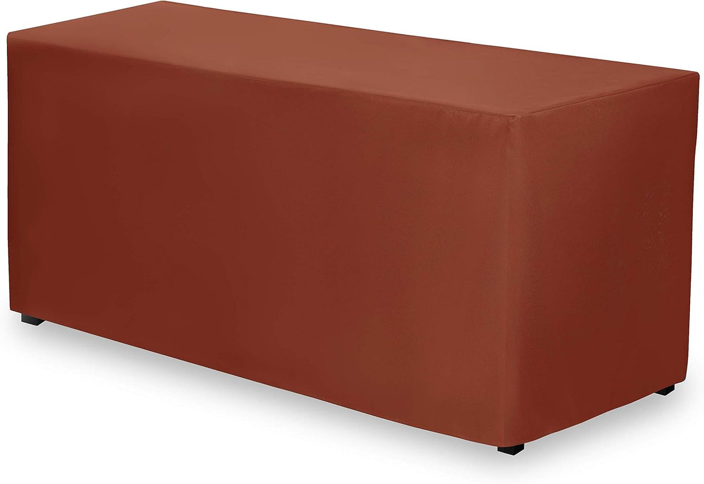 Gee Di Moda Fitted Tablecloth - 48 x 30 Inch Burnt Orange Fitted Table Cloth for 4 Foot Rectangle Table - Heavy Duty Washable Fabric - for 4 Ft Buffet Table Holiday Party Dinner Wedding & Trade Show