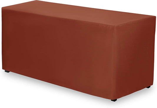 Gee Di Moda Fitted Tablecloth - 72 x 30 Inch Burnt Orange Fitted Table Cloth for 6 Foot Rectangle Table - Heavy Duty Washable Fabric - for 6 Ft Buffet Table Holiday Party Dinner Wedding & Trade Show
