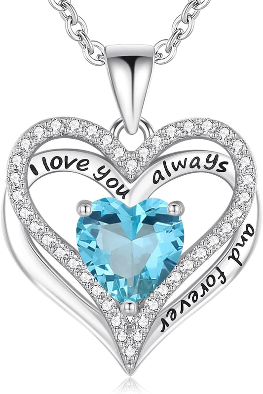 S925 Sterling Silver Necklace for Women, Wife Jewelry Rose Gold, Mom Birthday Valentines Mothers Day Gifts, Girlfriend Necklaces, Daughter Heart Jewel, Anniversary for Her