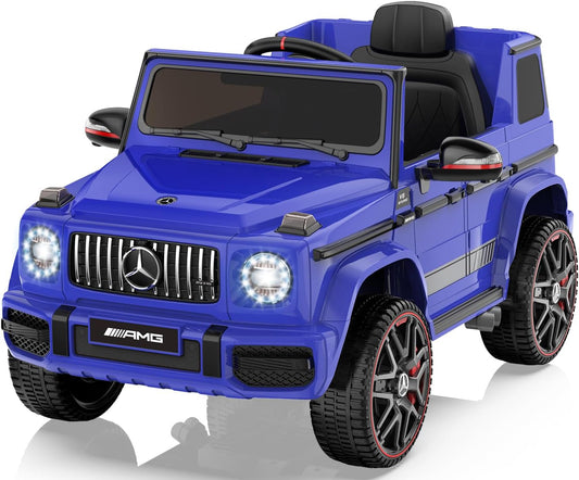 ANPABO Licensed Mercedes-Benz G63 Car for Kids, 12V Ride on Car w/Parent Remote Control, LED Headlights, Music Player & Horn, Soft Start, Low Battery Prompt, Kids Electric Vehicle, Blue