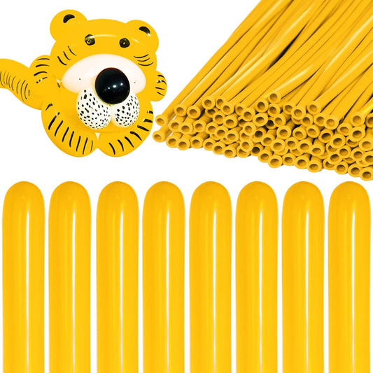 KAWKALSH 260 Lemon Yellow Long Balloons for Balloon Garland Thickening Skinny Latex Twisting Animals Modeling Christmas Birthday Wedding Party Festival Decorations 100pcs