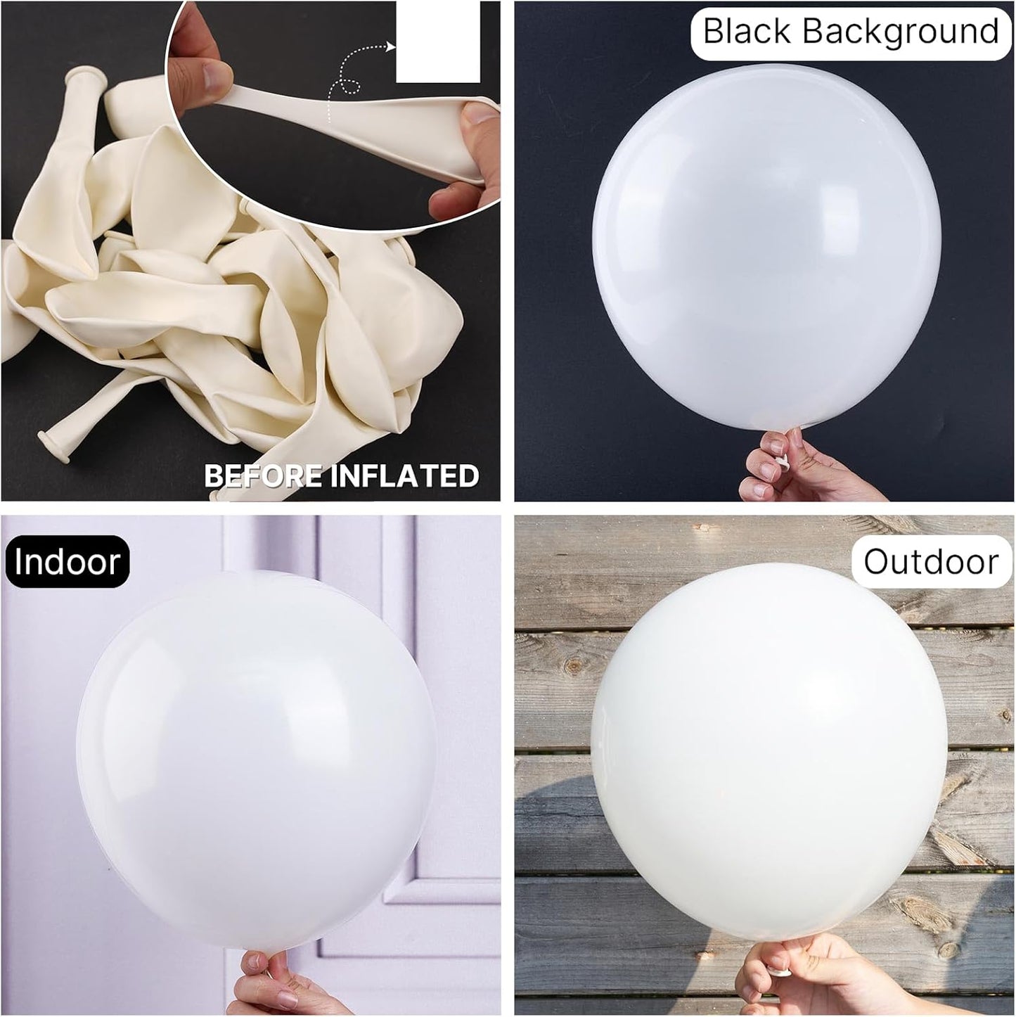 PartyWoo White Balloons 140 pcs Different Sizes Pack of 18 12 10 5 Inch Matte White Latex Balloon Arch Kit Garland for Wedding Bridal Graduation Baby Shower Birthday Party Decorations White-Y13
