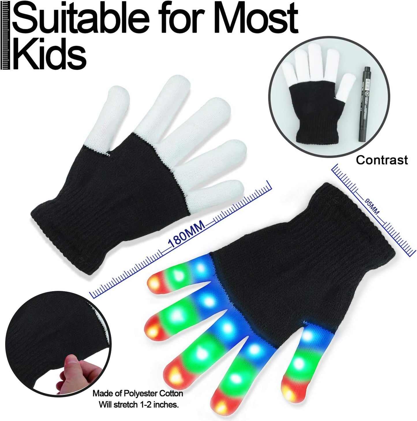 Children LED Finger Light Gloves Cool Fun Toys for Kids - Gifts for Kids