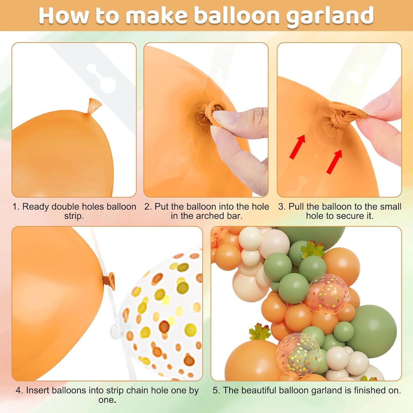 Amandir 153pcs Green Orange Balloon Garland Arch Kit, Different Sizes 18 12 10 5 inch Sage Green White Sand Latex Confetti Fall Balloons for a Little Cutie is on the Way Baby Shower Party Decoration