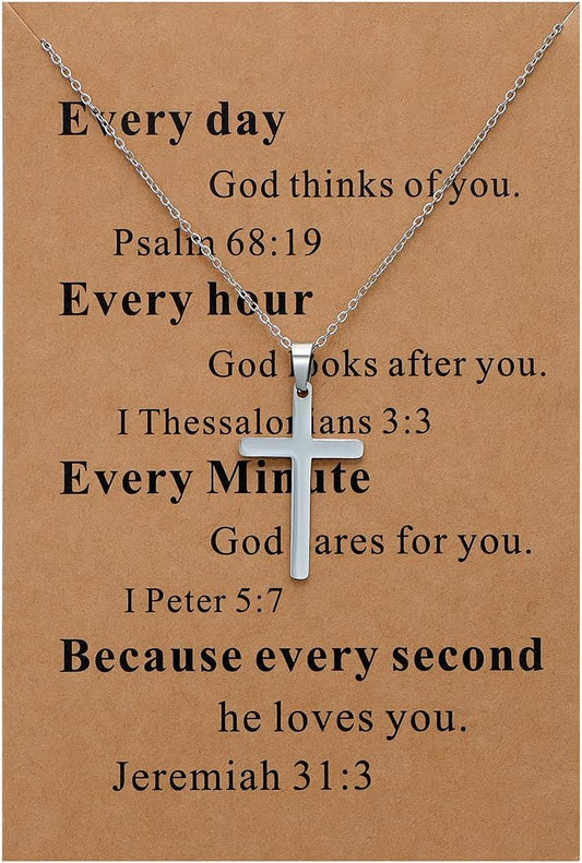 Lcherry Faith Cross Pendant Necklace for Women Religious Christian Jewelry Mother's Day Gifts for Women