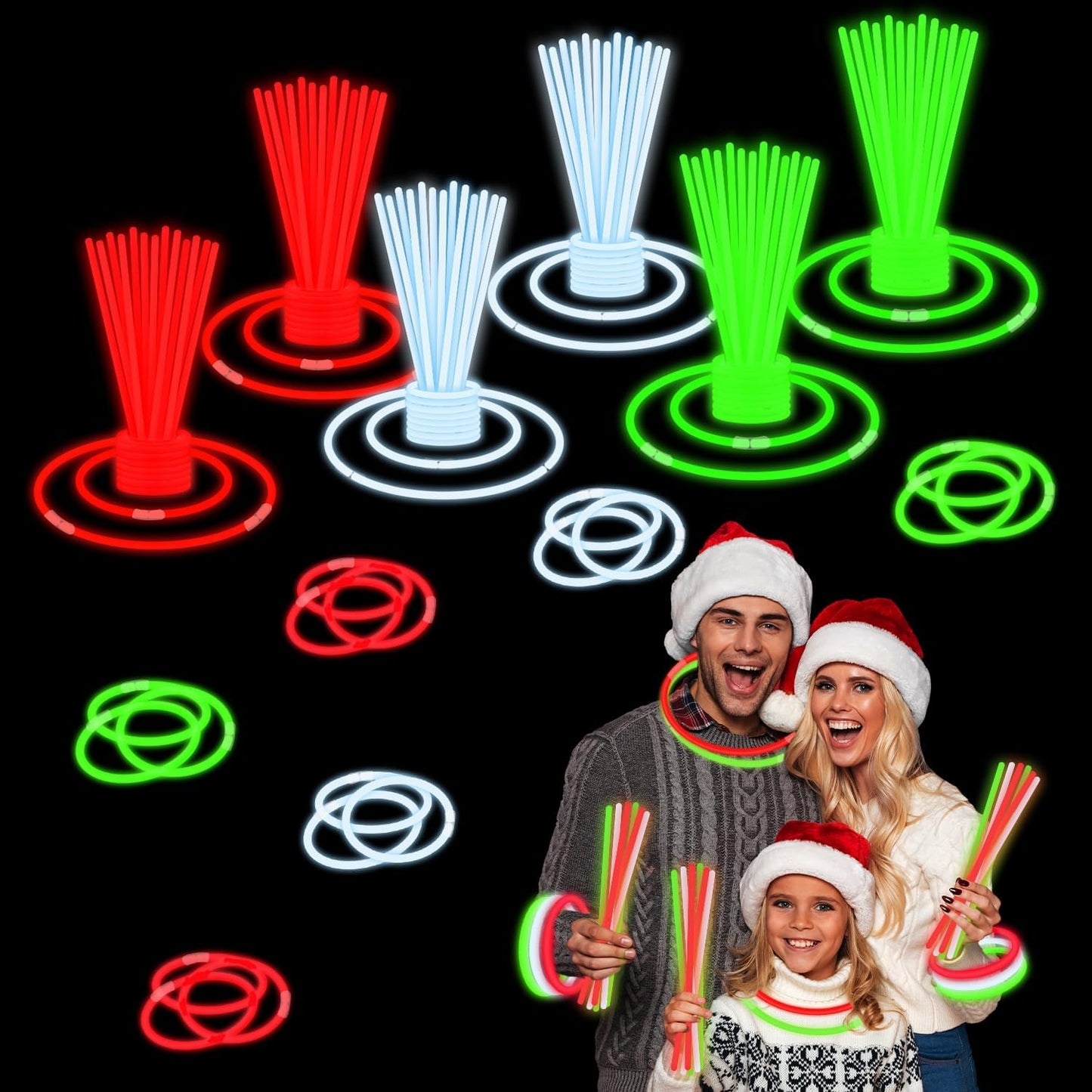 Christmas Glow Sticks Toys Gifts for Kids 72 PCS, Xmas Party Favors Stocking Goodie Bag Stuffers for Toddler, Light up Necklace & Bracelets Accessories,Classroom Prizes Non Candy Treats for Boys Girls