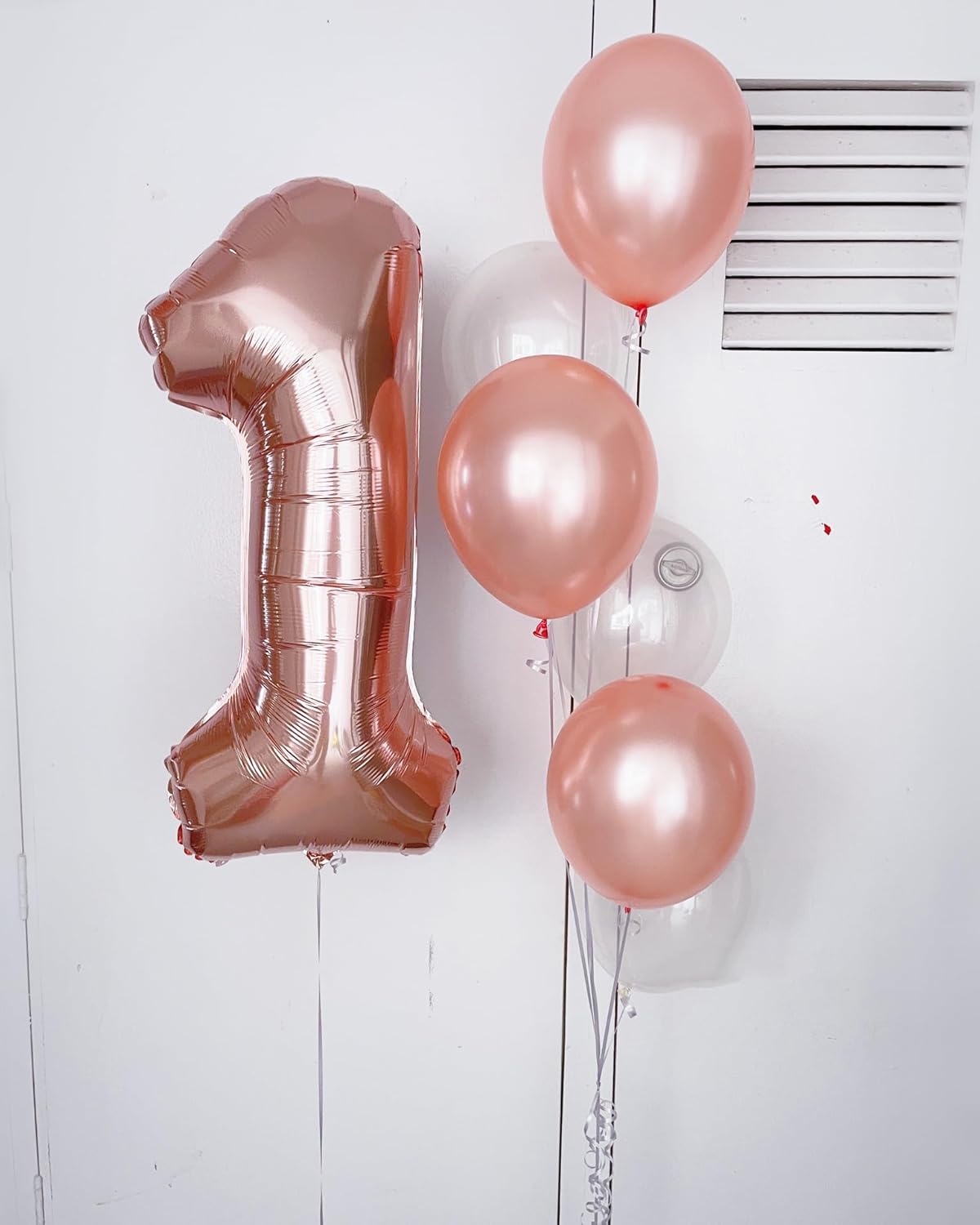 40 Inch Rose Gold 1 Balloon for First Birthday, 1st Number Balloons Birthday Decorations for Girl Boy Kids Toddler Baby, One Giant Number 1 Balloon