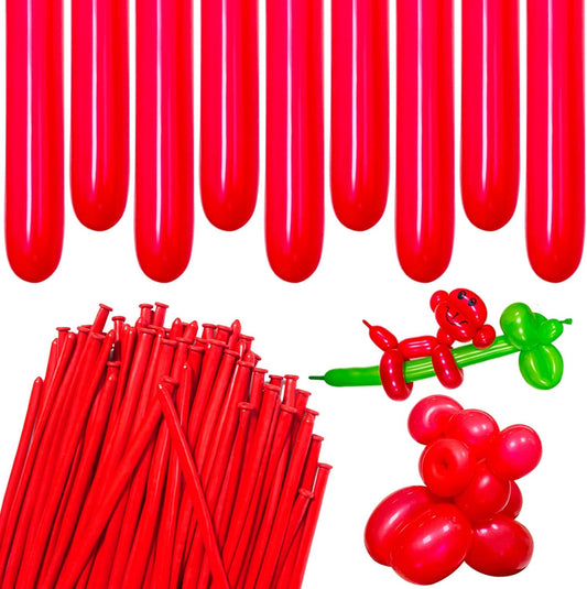 Red Long Balloons Premium 260 Twisting Balloons Animals Magic for Birthday Kids Wedding Party Supply 100pcs