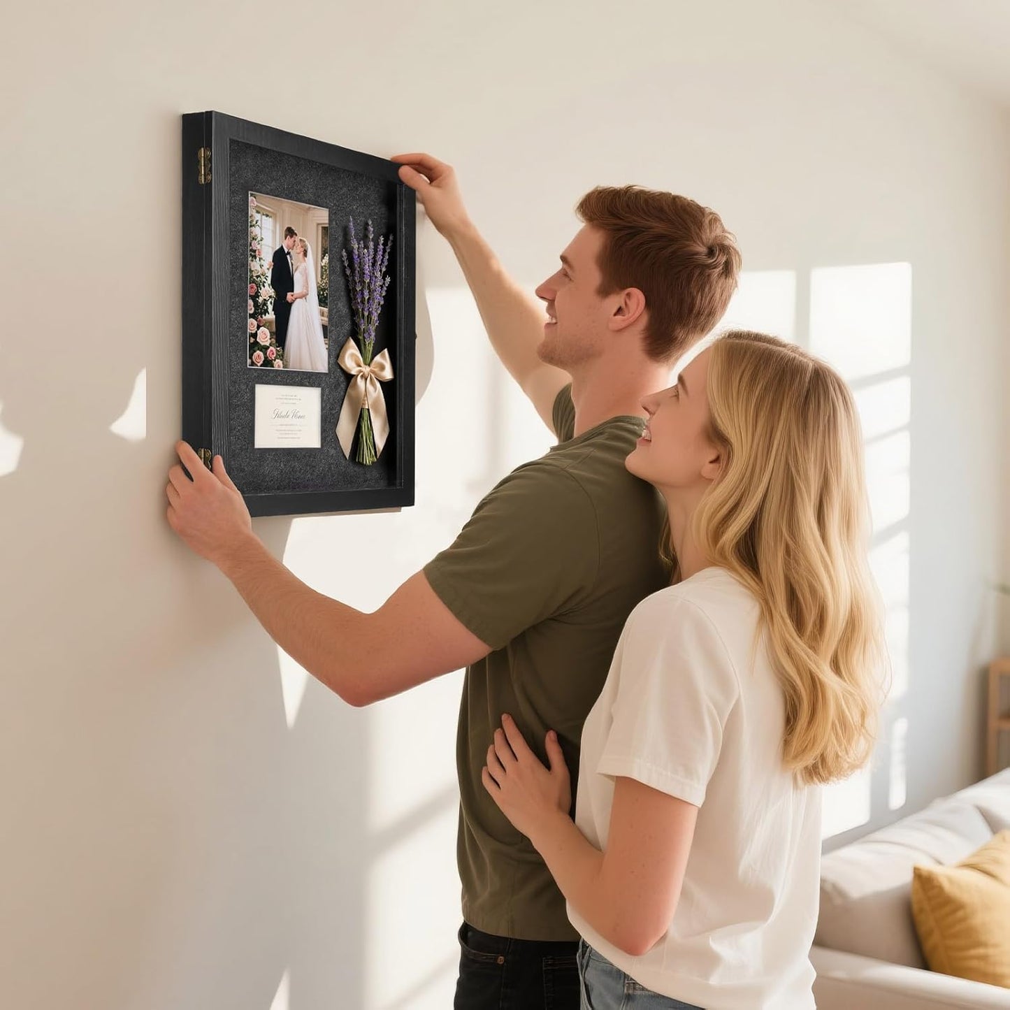 Large Jersey Frame Display Case, Black Shadow Box Frame 13X17 with Slot, for Graduation/Pet/Medal/Coin/Wedding Keepsakes, Anniversary/Birthday/Bridal/Engagement/Wedding Registry/House Warming Gifts