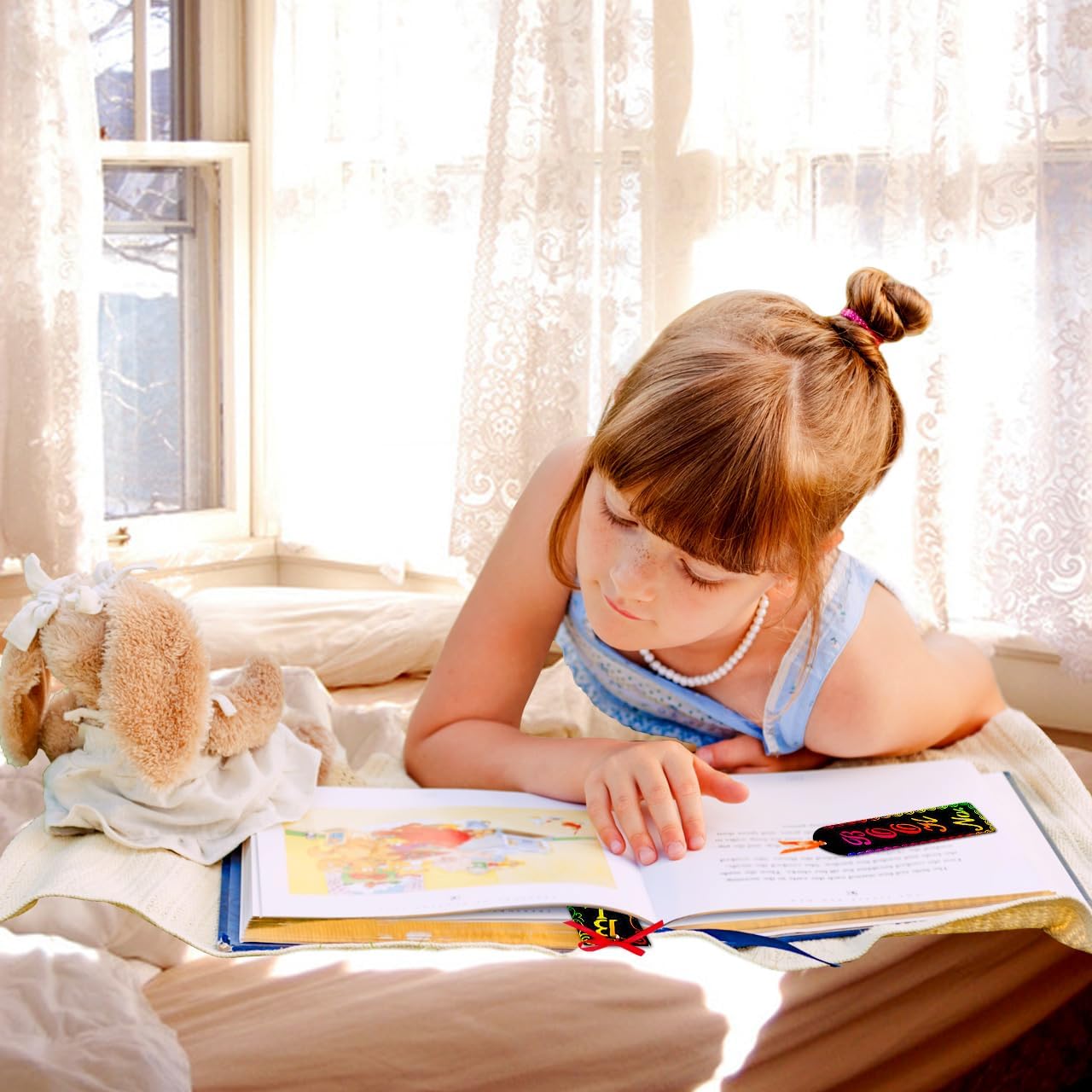 ZMLM Scratch Paper Art Bookmarks Kids: 36 Set Magic Rainbow DIY Art Craft Paper Bookmark Gift Tag Party Favor Goodie Bags Stuffers Pack Activity Bulk Making Kit for Boys Girls Birthday Game Classroom