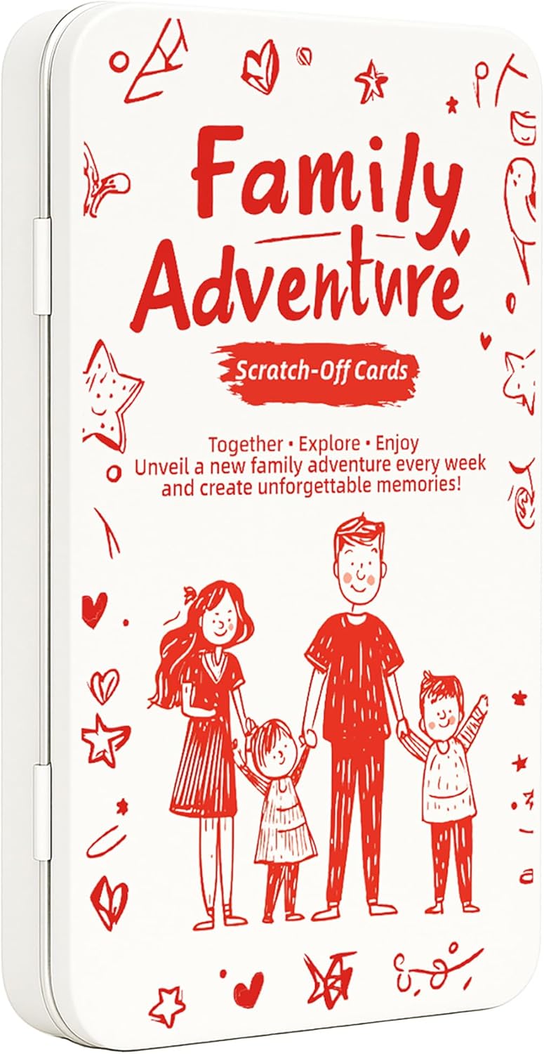 Family Card Game – Scratch-Off Challenge Party Game for Adults & Kids Interactive Trivia, Tasks & Icebreaker Activities Fun Board Game Alternative for Game Night, Travel