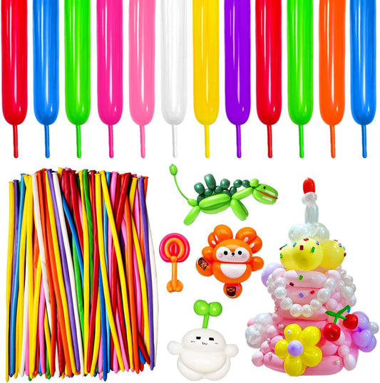 KAWKALSH 260 Long Balloons for Balloon Garland Thickening Skinny Latex Twisting Animals Modeling Christmas Birthday Wedding Party Festival Decorations 100pcs