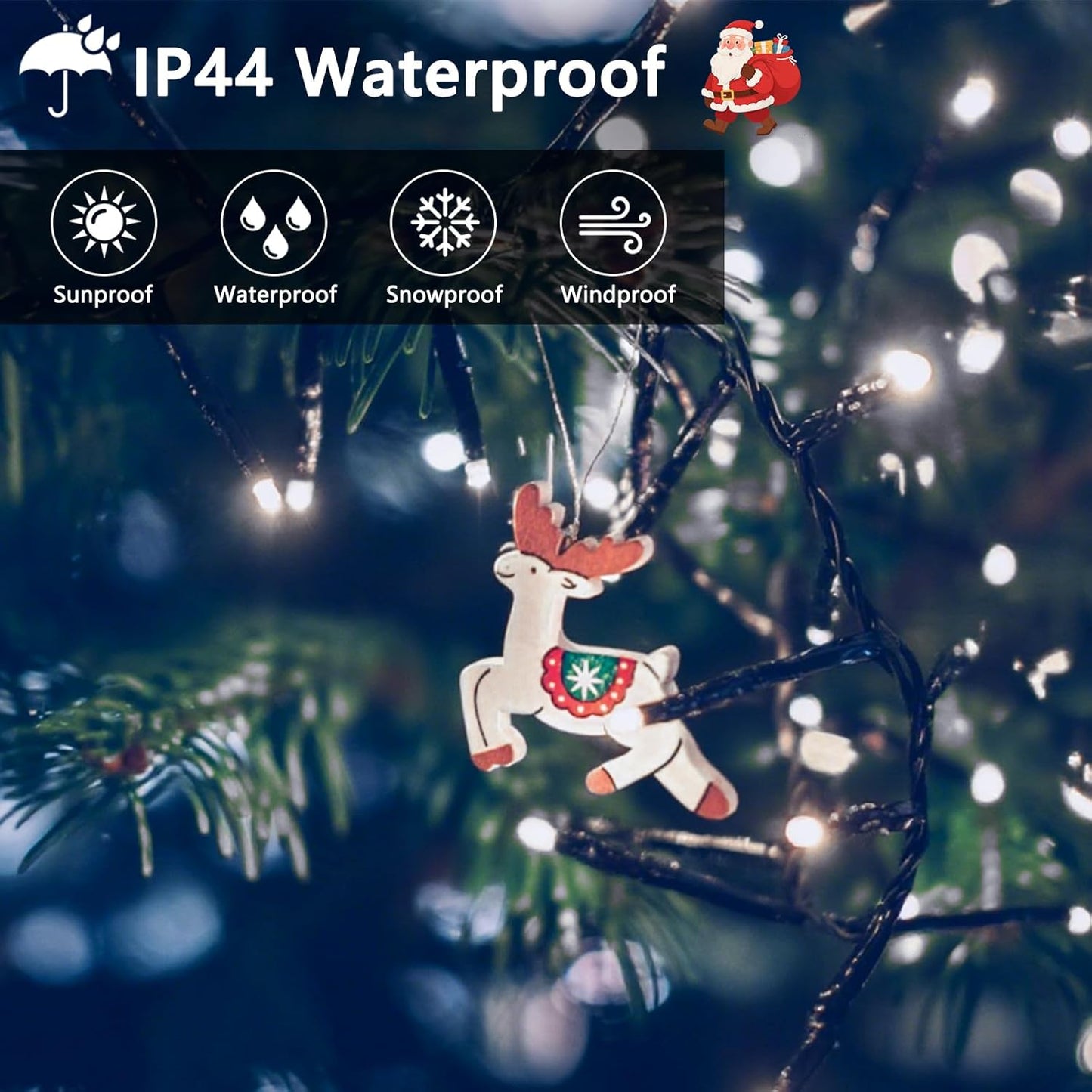 100FT 2000 LED Cluster Christmas Lights, Christmas Tree Lights Outdoor Indoor with 8 Modes & Timer & Remote, Firecrackers String Lights Waterproof for Garland Party Xmas Decorations, Cool White