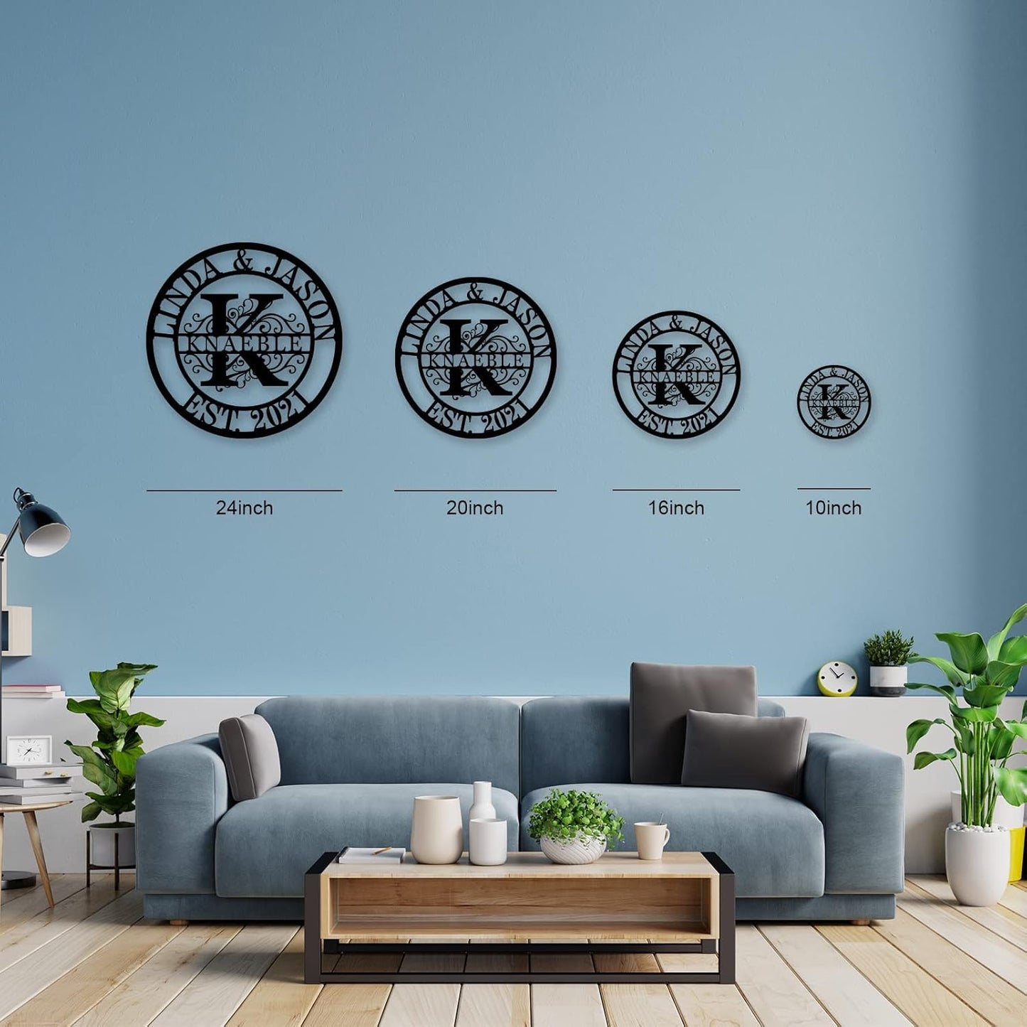 Personalized Family Name Sign Custom Last Name Metal Sign Personalized wedding gifts Monogram gifts Wall Decor Split Letter Name Metal anniversary wedding Signs